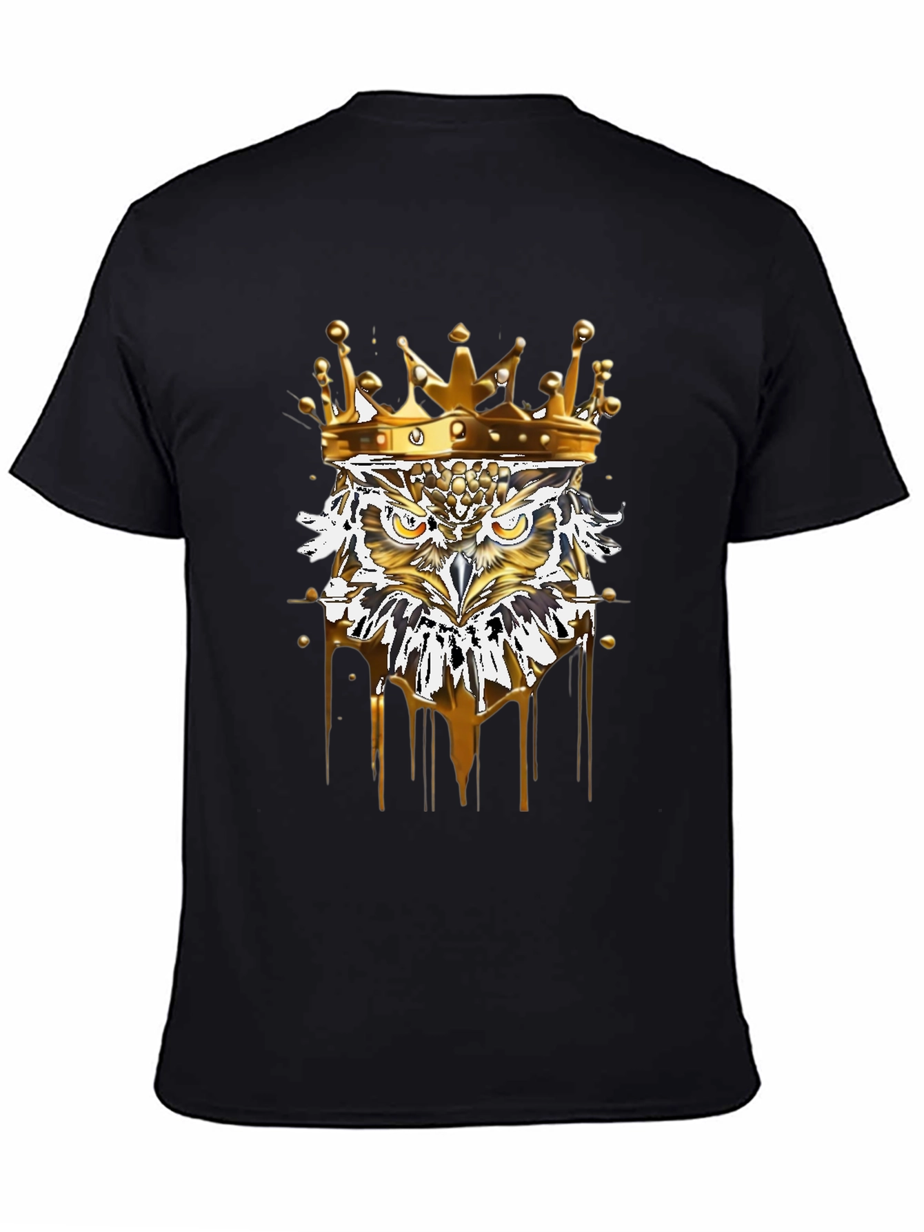 King Owl Graphic Tee - Premium Black T-Shirt