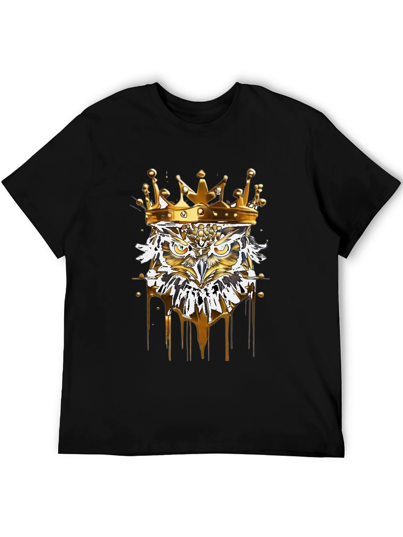 King Owl Graphic Tee - Premium Black T-Shirt