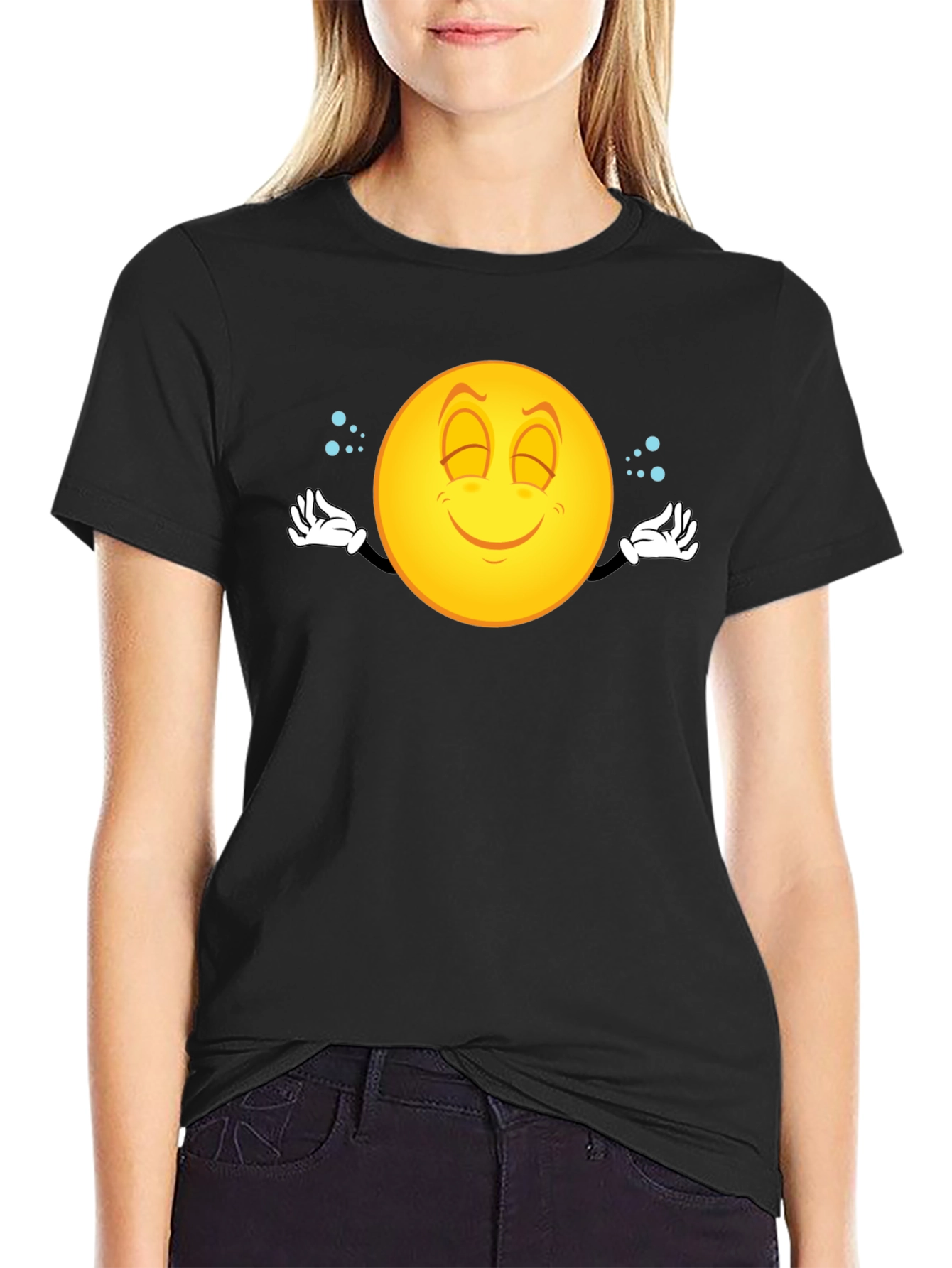 Zen Emoji Graphic Black T-Shirt