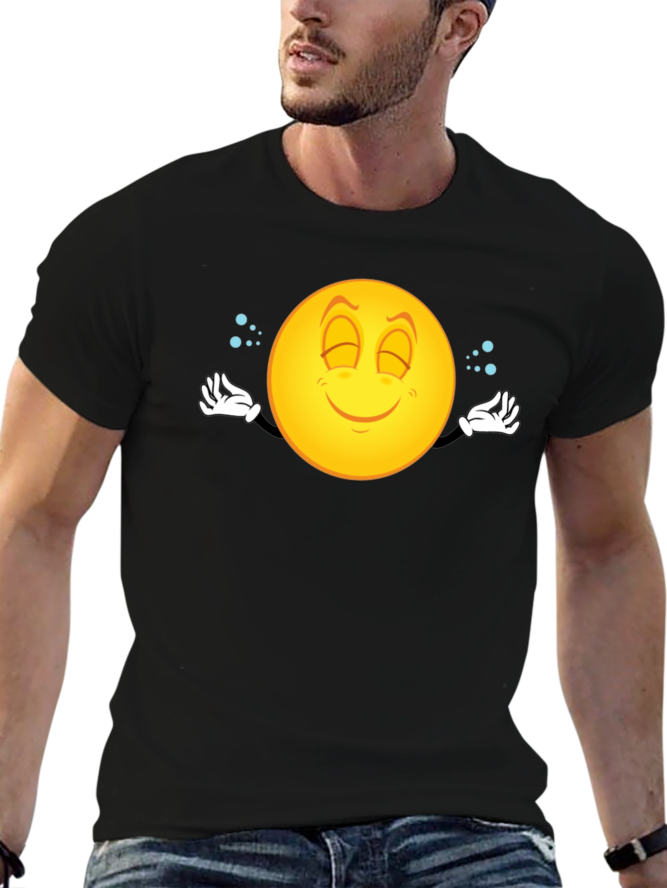 Zen Emoji Graphic Black T-Shirt