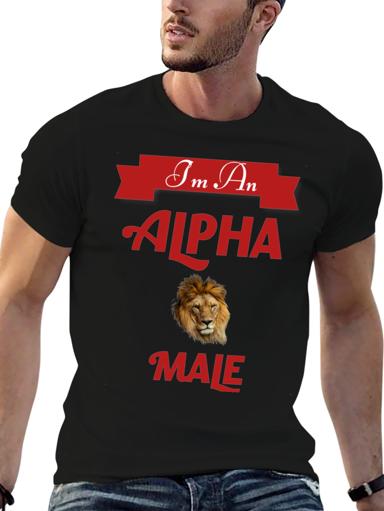 Alpha Male Lion Graphic T-Shirt - Bold Statement Tee