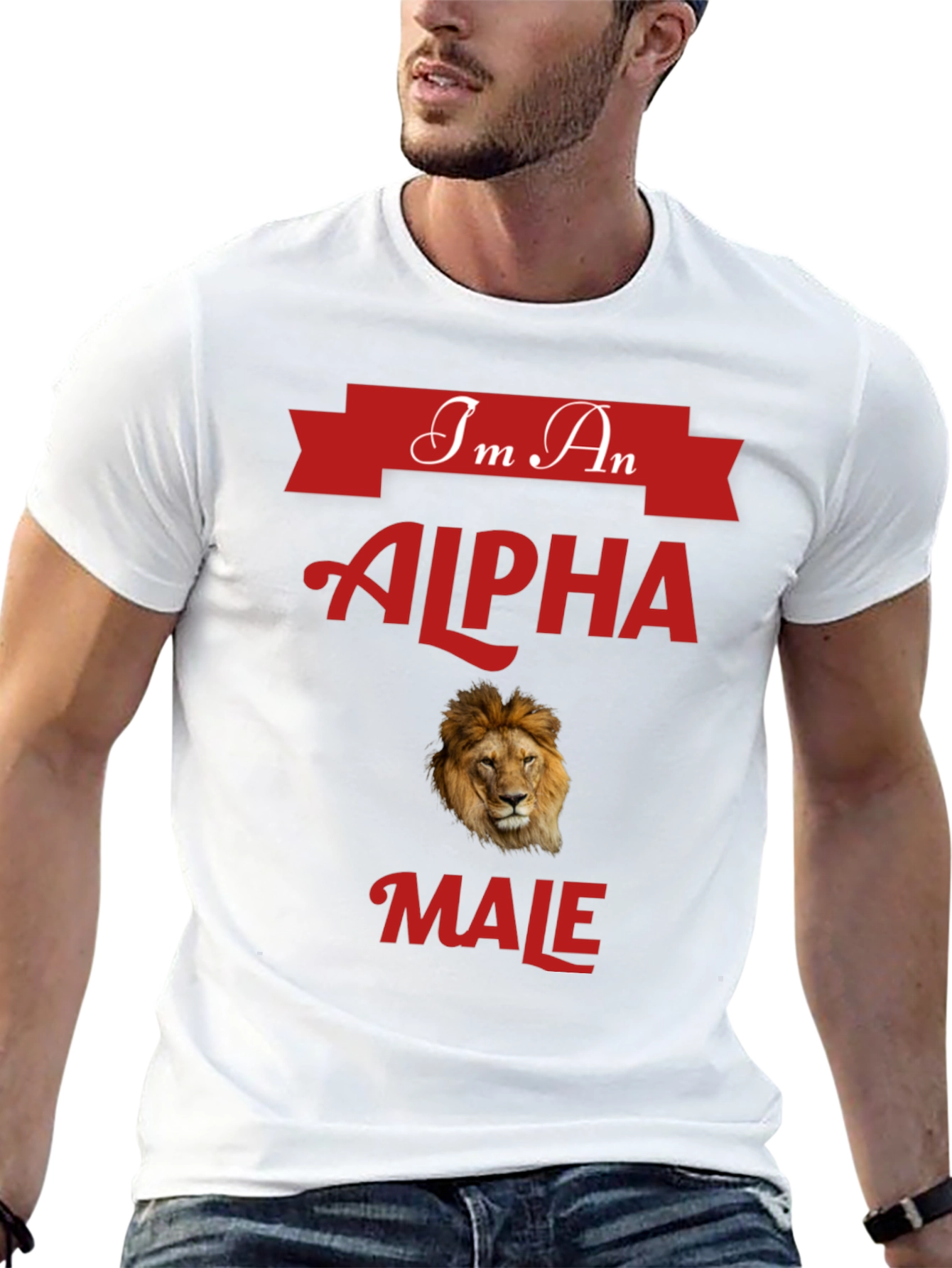 Alpha Male Lion Graphic T-Shirt - Bold Statement Tee