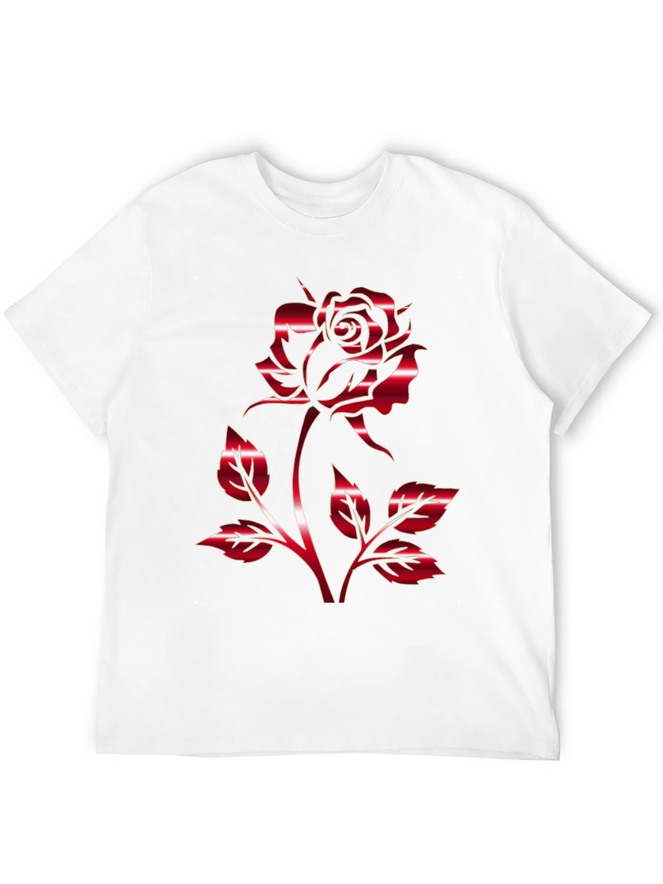 Red Rose Graphic T-Shirt - Black