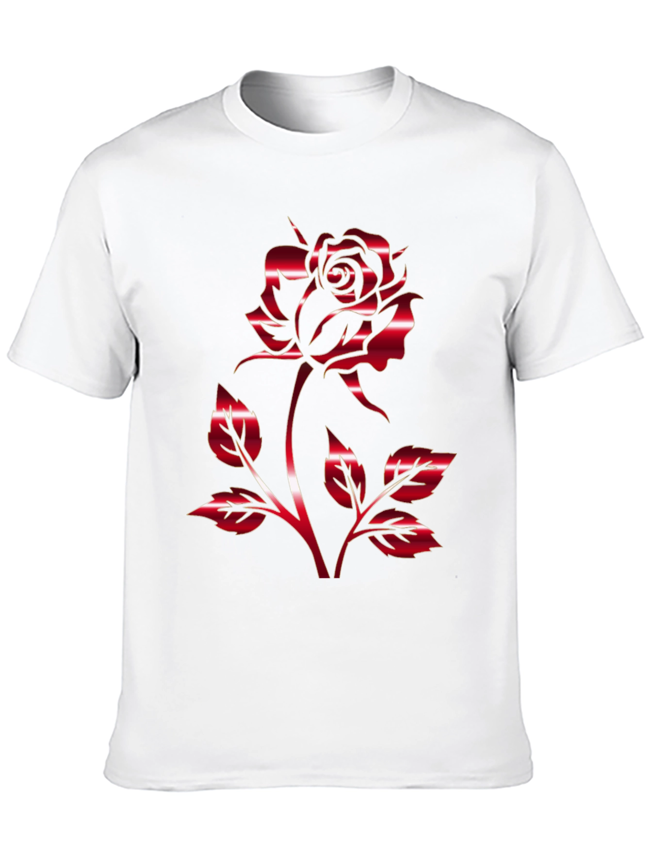 Red Rose Graphic T-Shirt - Black