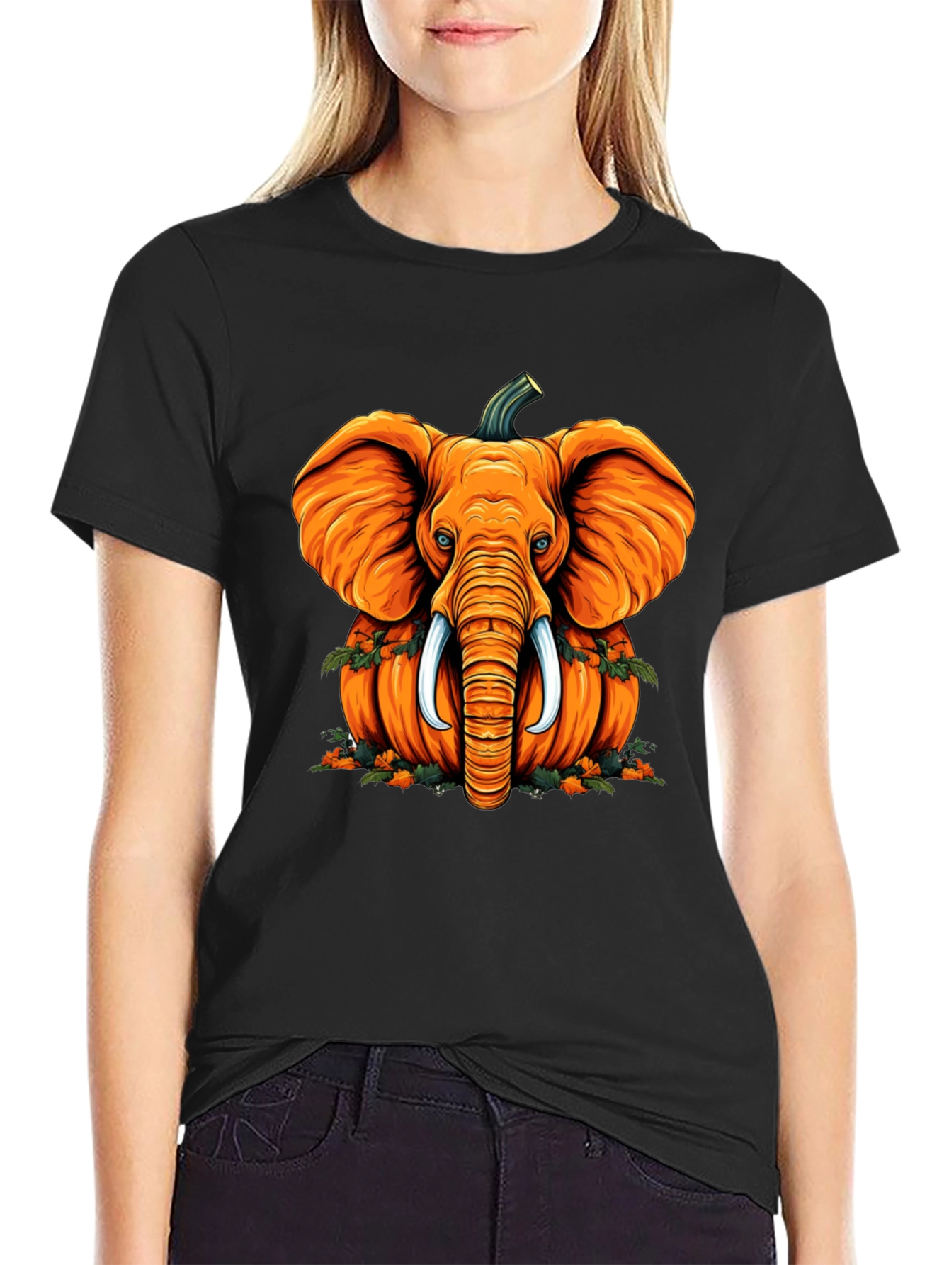 Pumpkin Elephant T-Shirt - Unique Halloween Style