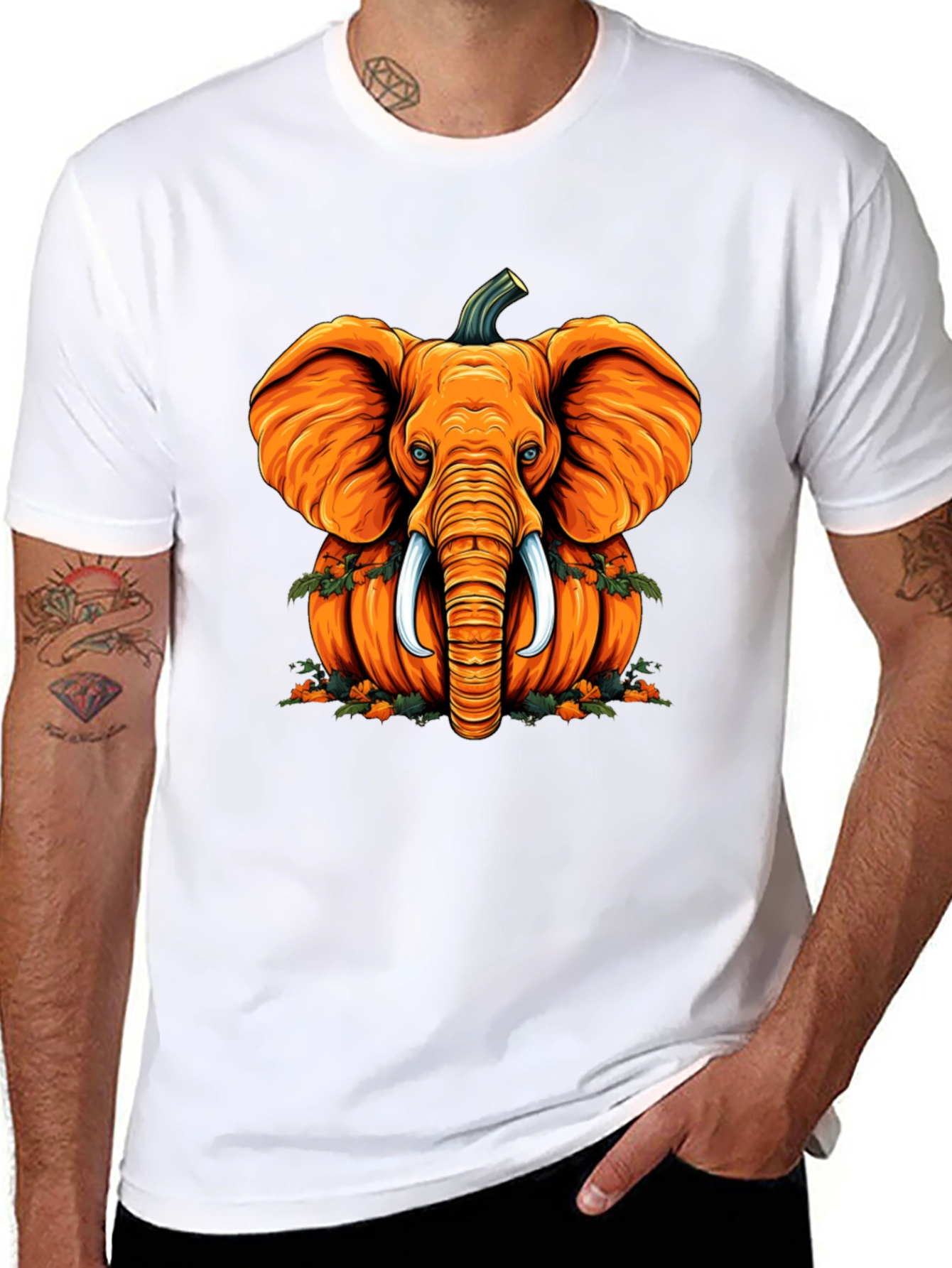 Pumpkin Elephant T-Shirt - Unique Halloween Style