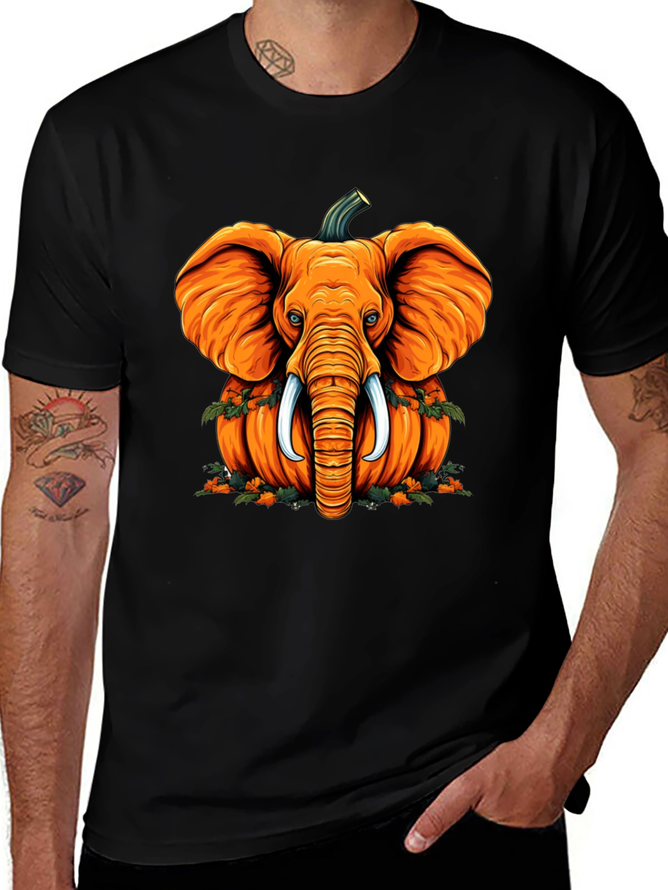 Pumpkin Elephant T-Shirt - Unique Halloween Style