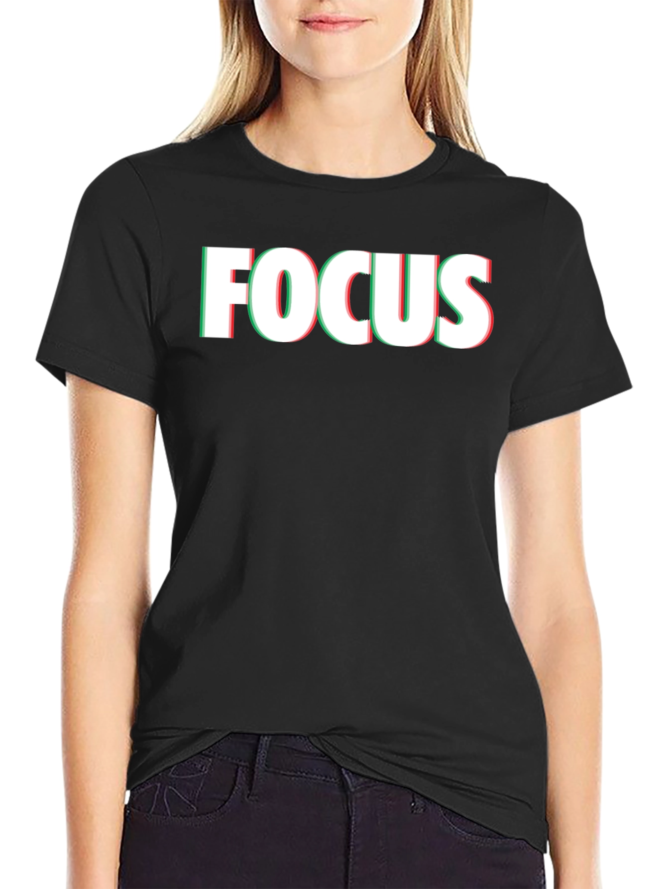 Focus Graphic Print Mens Black T-Shirt
