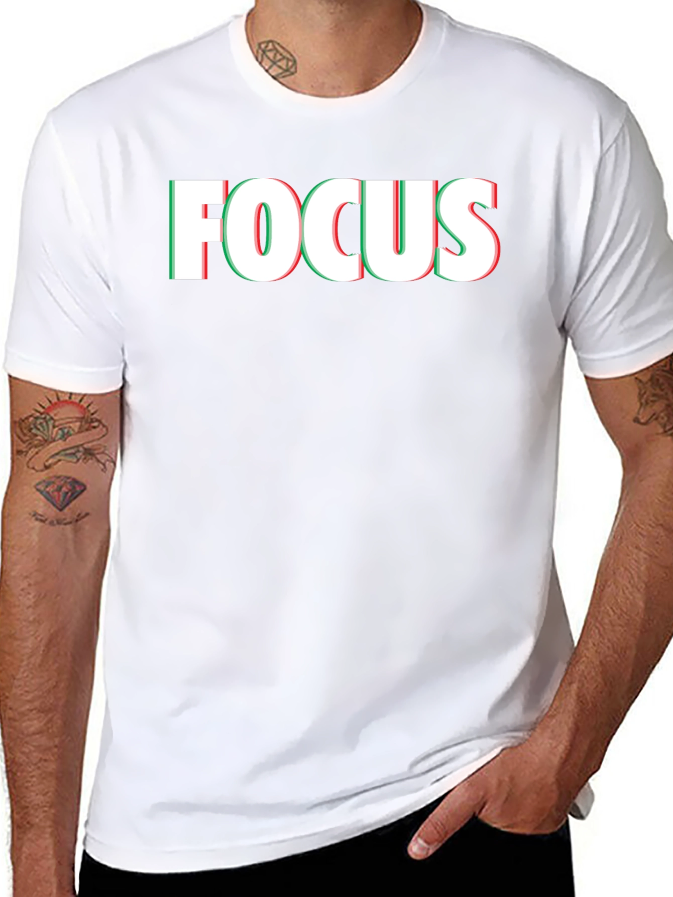 Focus Graphic Print Mens Black T-Shirt