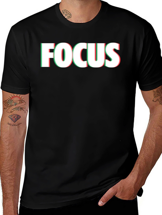 Focus Graphic Print Mens Black T-Shirt
