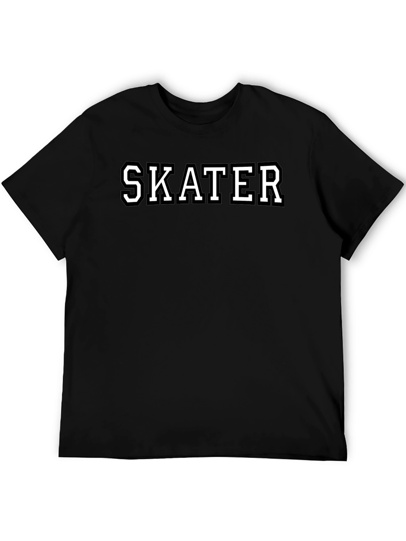 Skater Graphic Tee - Cool Black Casual T-Shirt