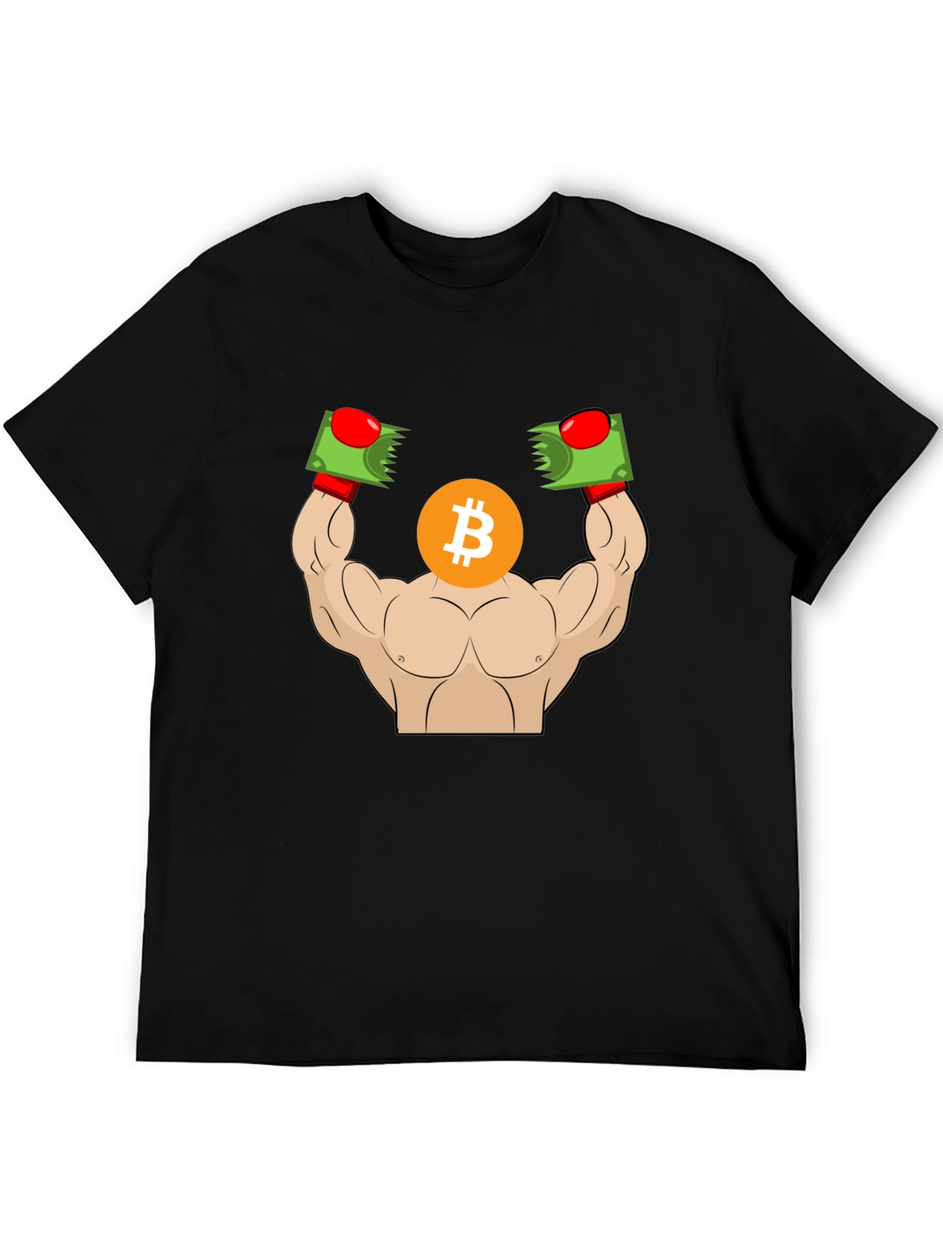 Bitcoin Bodybuilder Graphic T-Shirt - Crypto HODL!