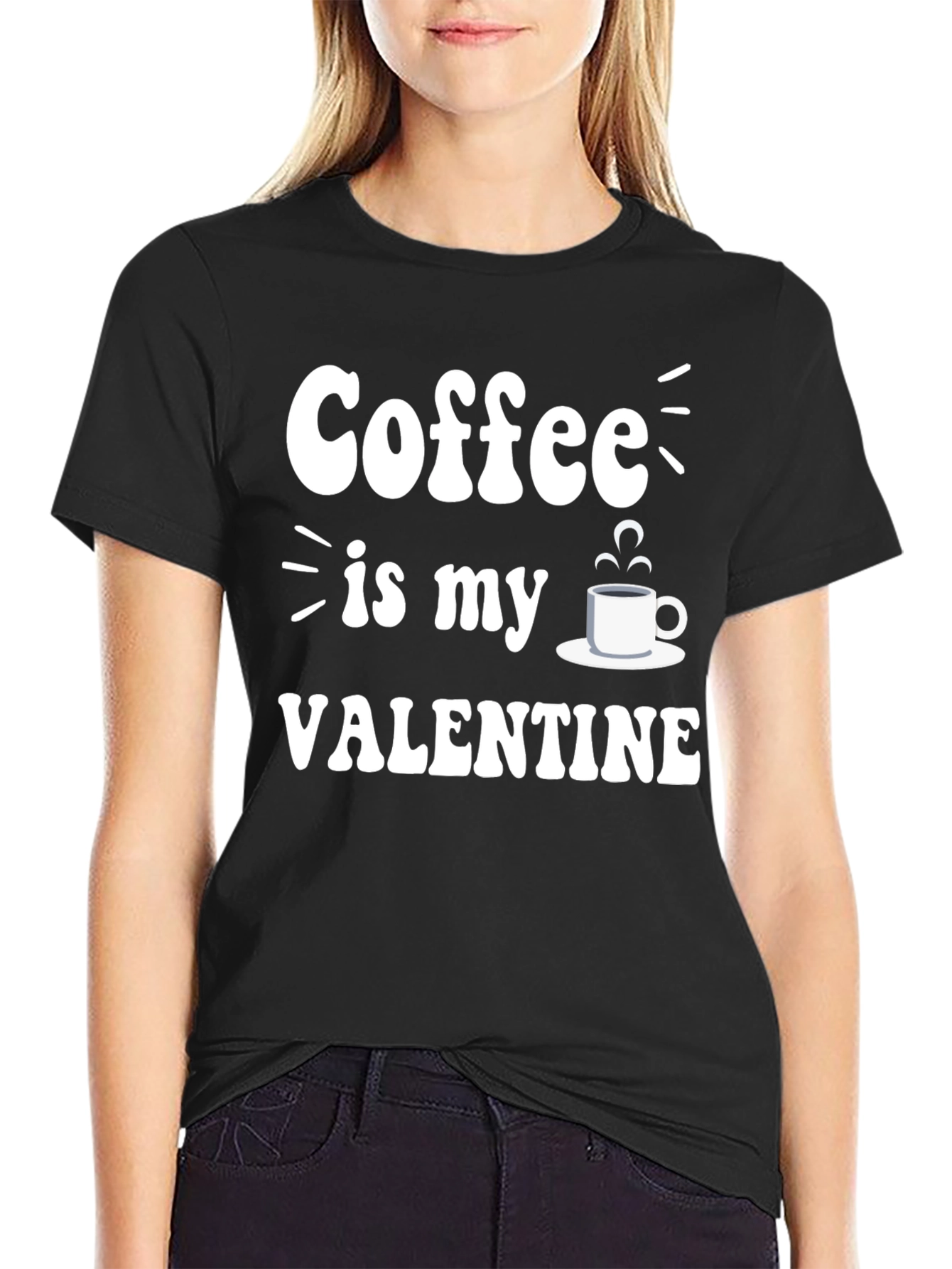 Coffee is My Valentine T-Shirt - Unisex Black Tee