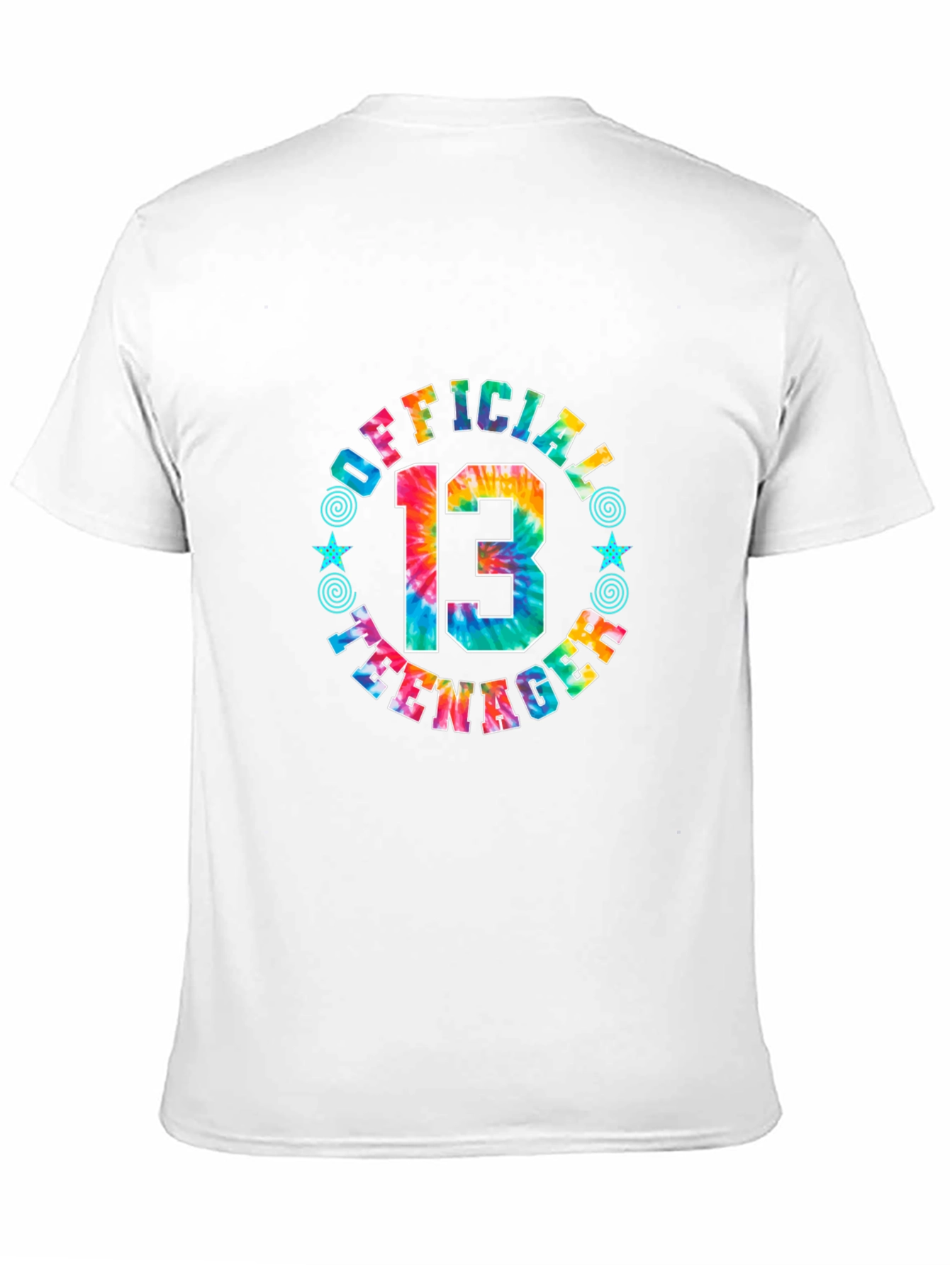 Official Teenager 13th Birthday Tie Dye Graphic T-Shirt