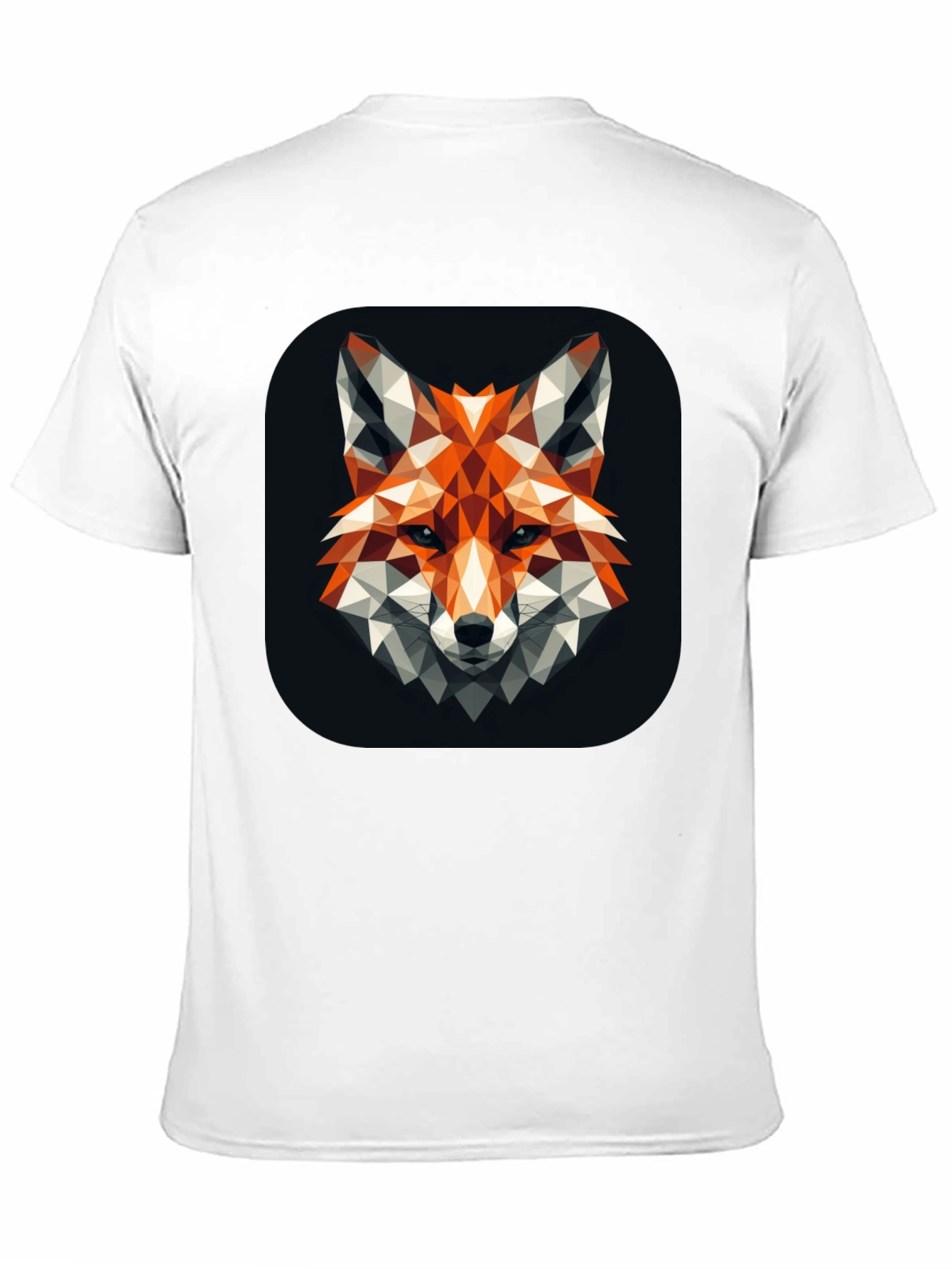 Geometric Fox Graphic Black T-Shirt