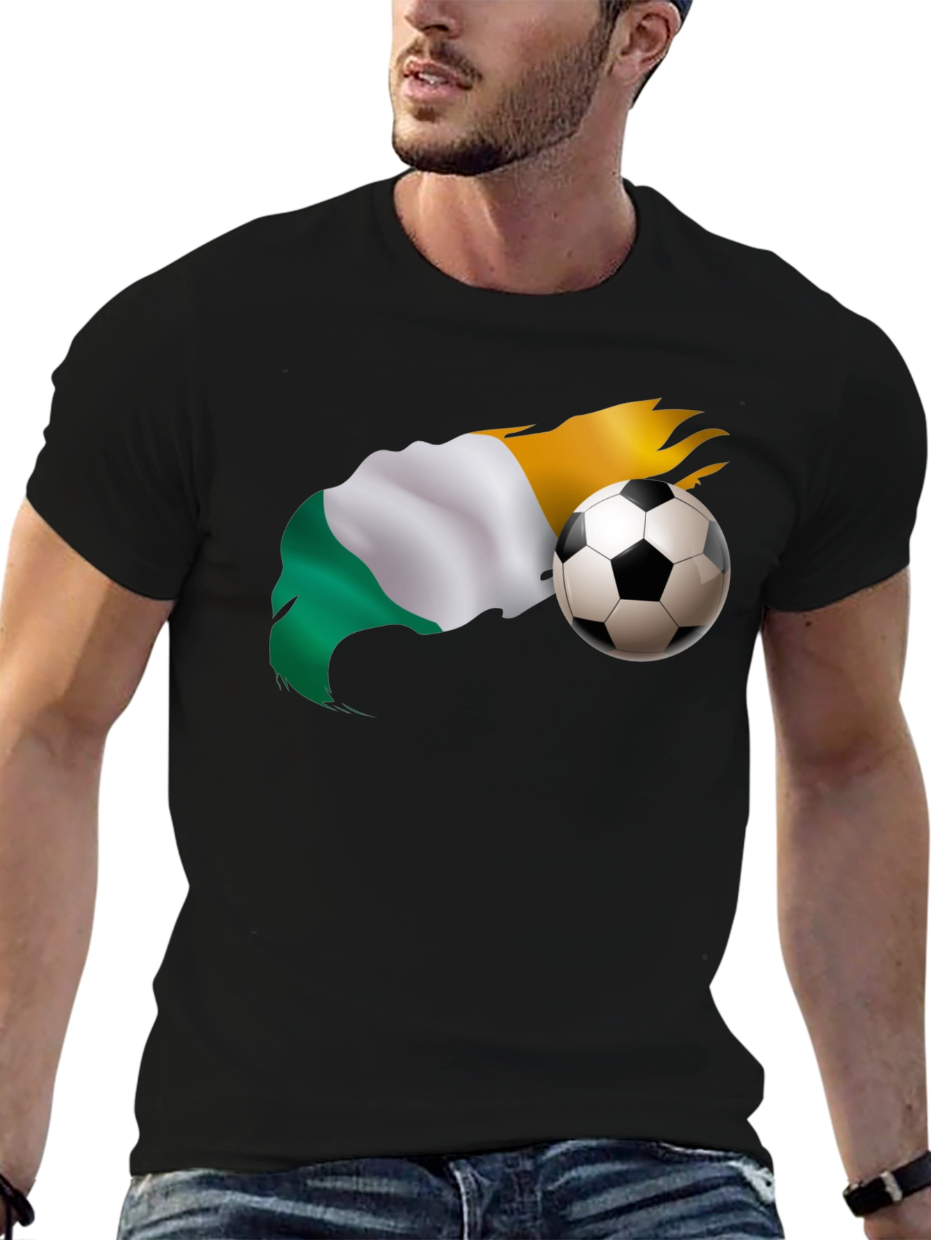 Soccer Flag Graphic Tee - Black T-Shirt