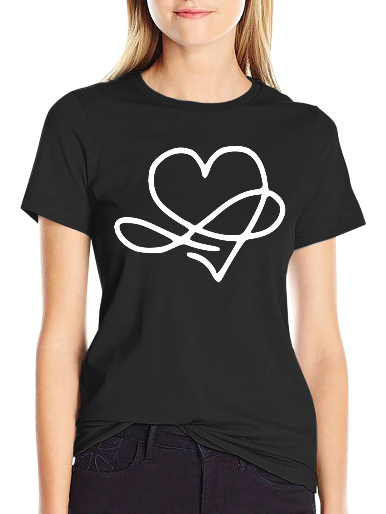 Heart Infinity Symbol Black T-Shirt