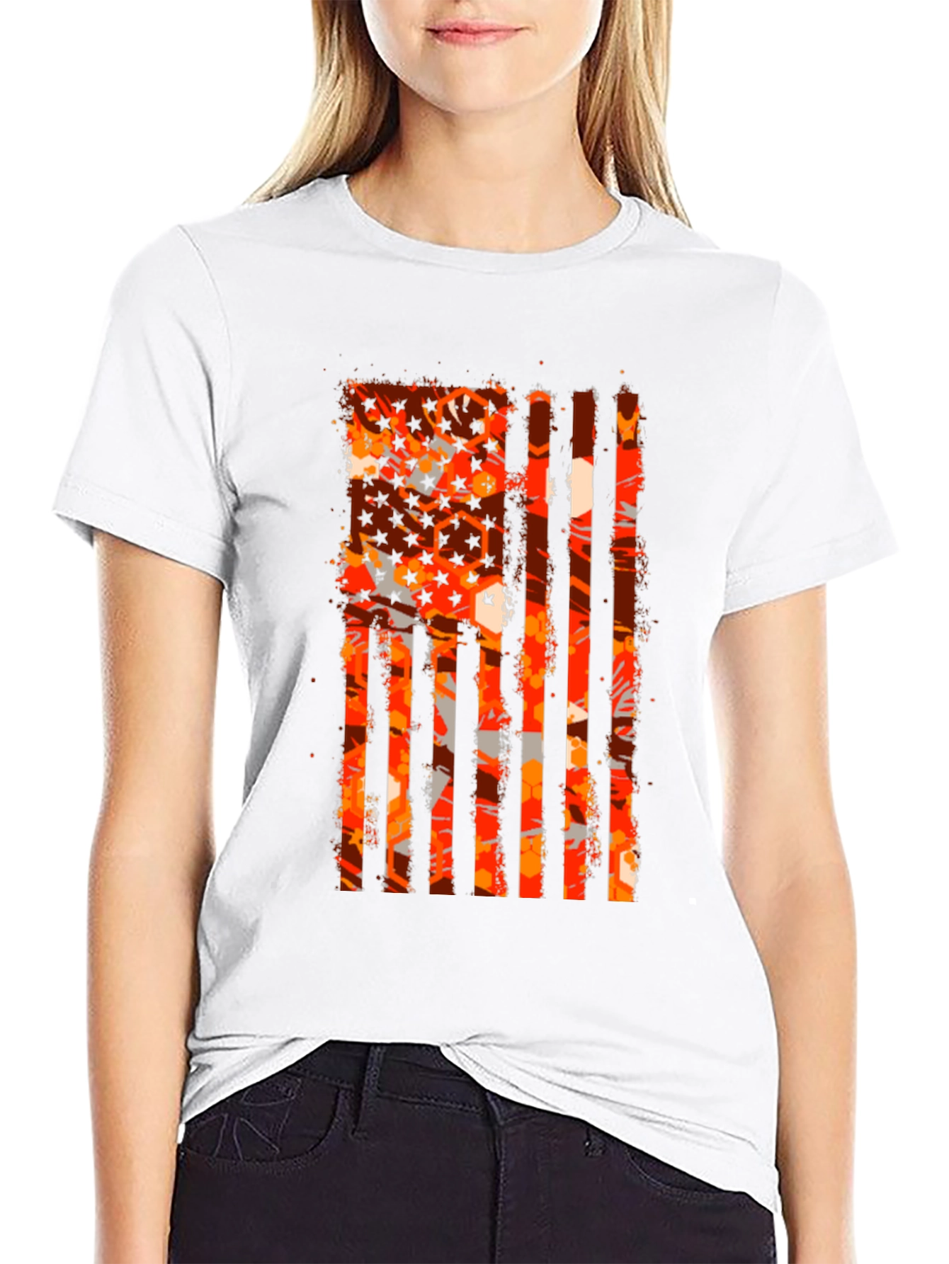 Patriotic Distressed American Flag Graphic Tee