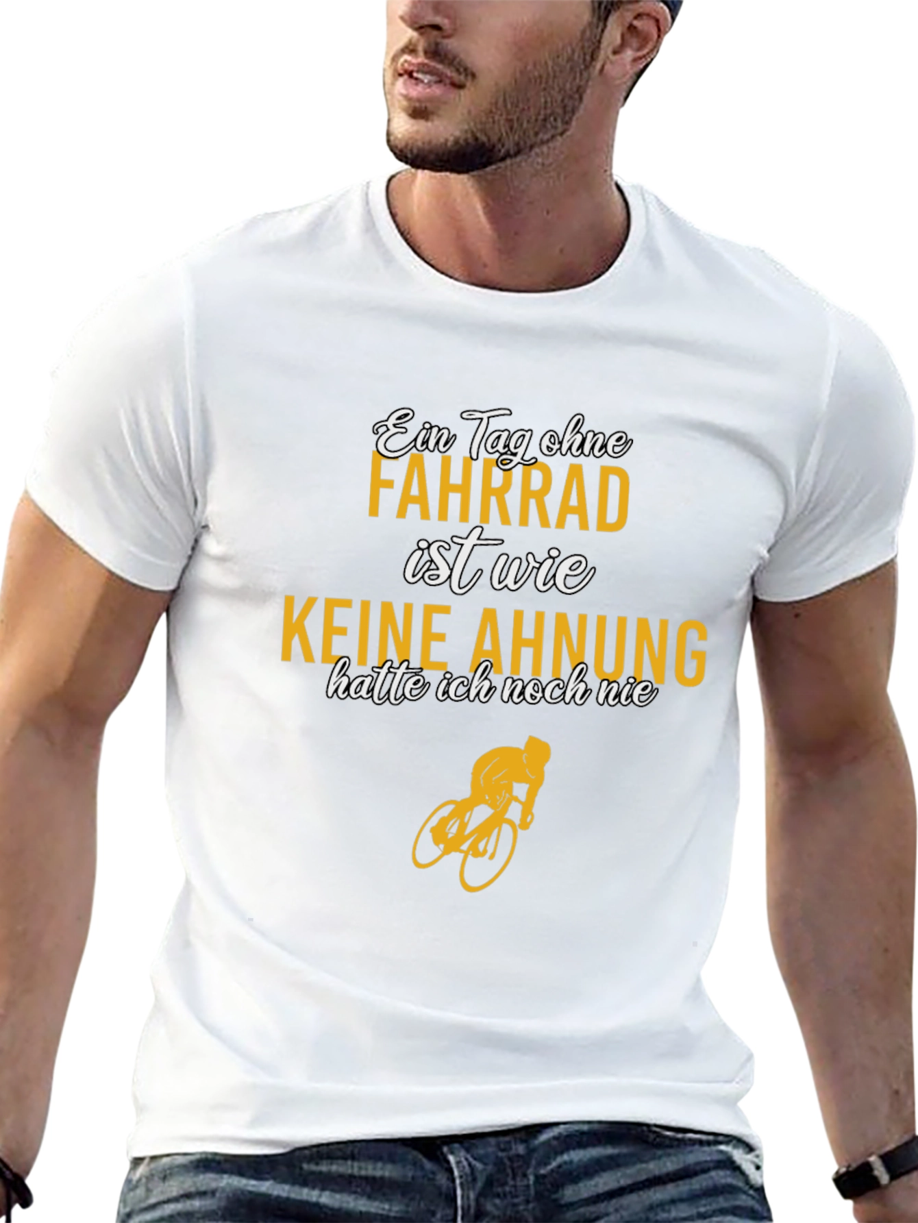 Black T-Shirt with Funny Cycling Graphic