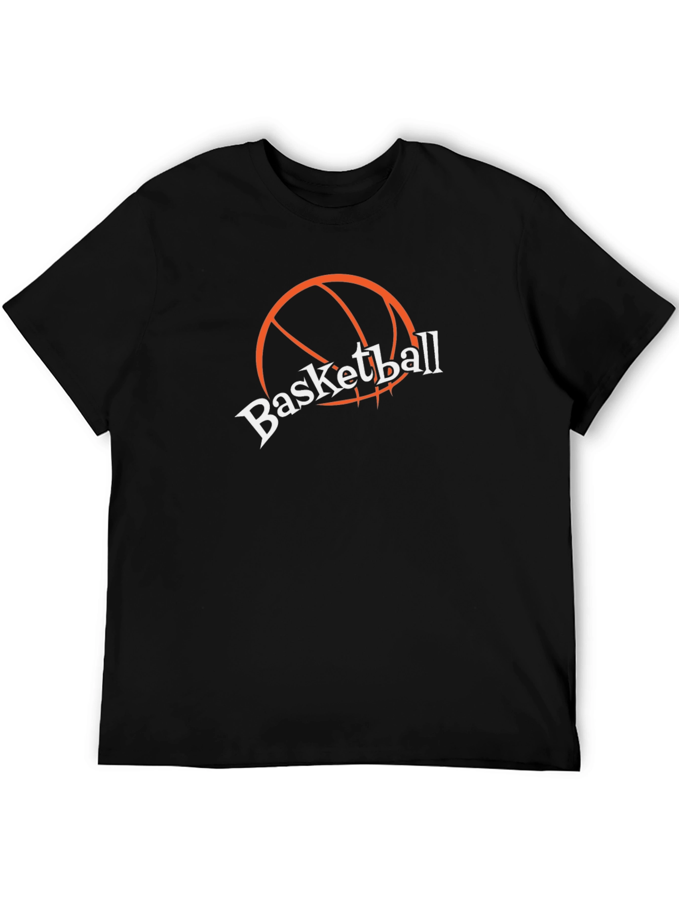 Basketball Graphic Tee - Black Cotton T-Shirt