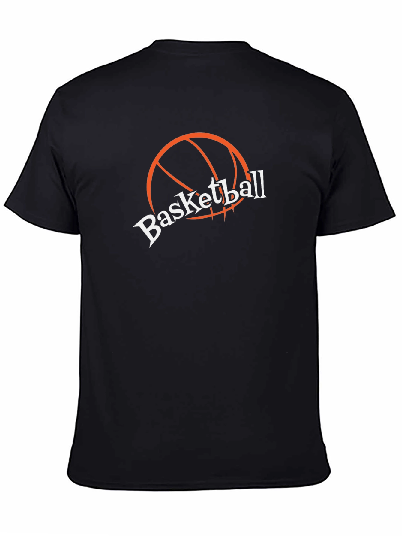 Basketball Graphic Tee - Black Cotton T-Shirt