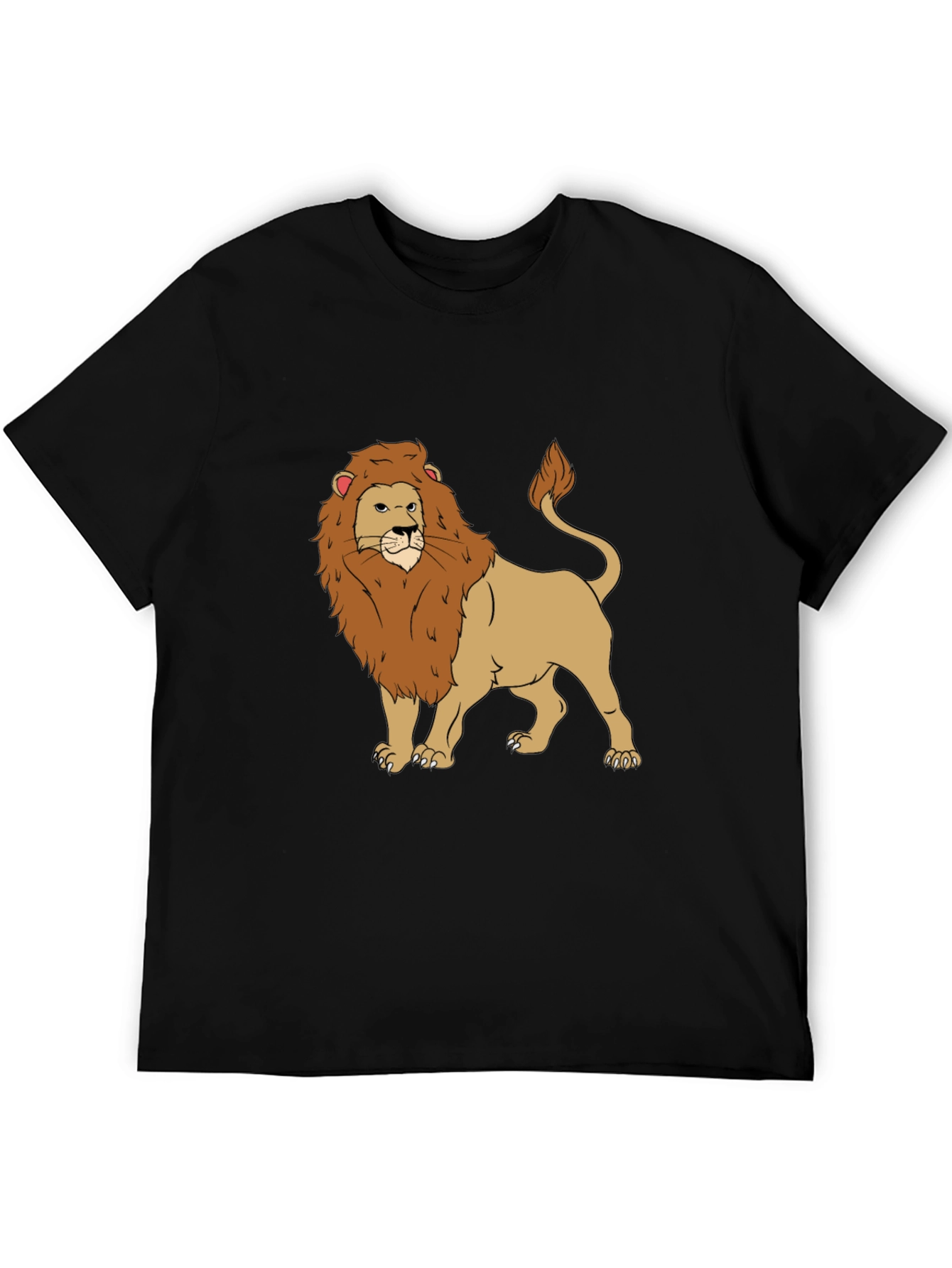 Lion Graphic Tee - Black Cotton T-Shirt
