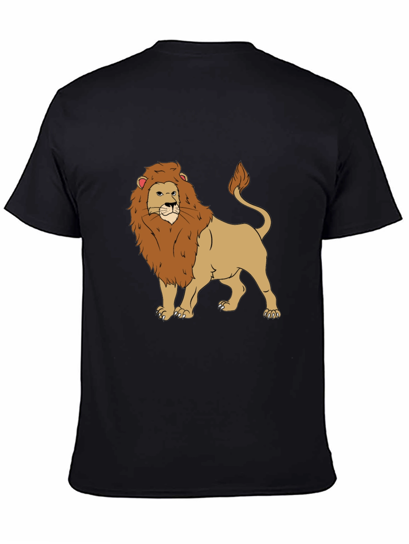 Lion Graphic Tee - Black Cotton T-Shirt