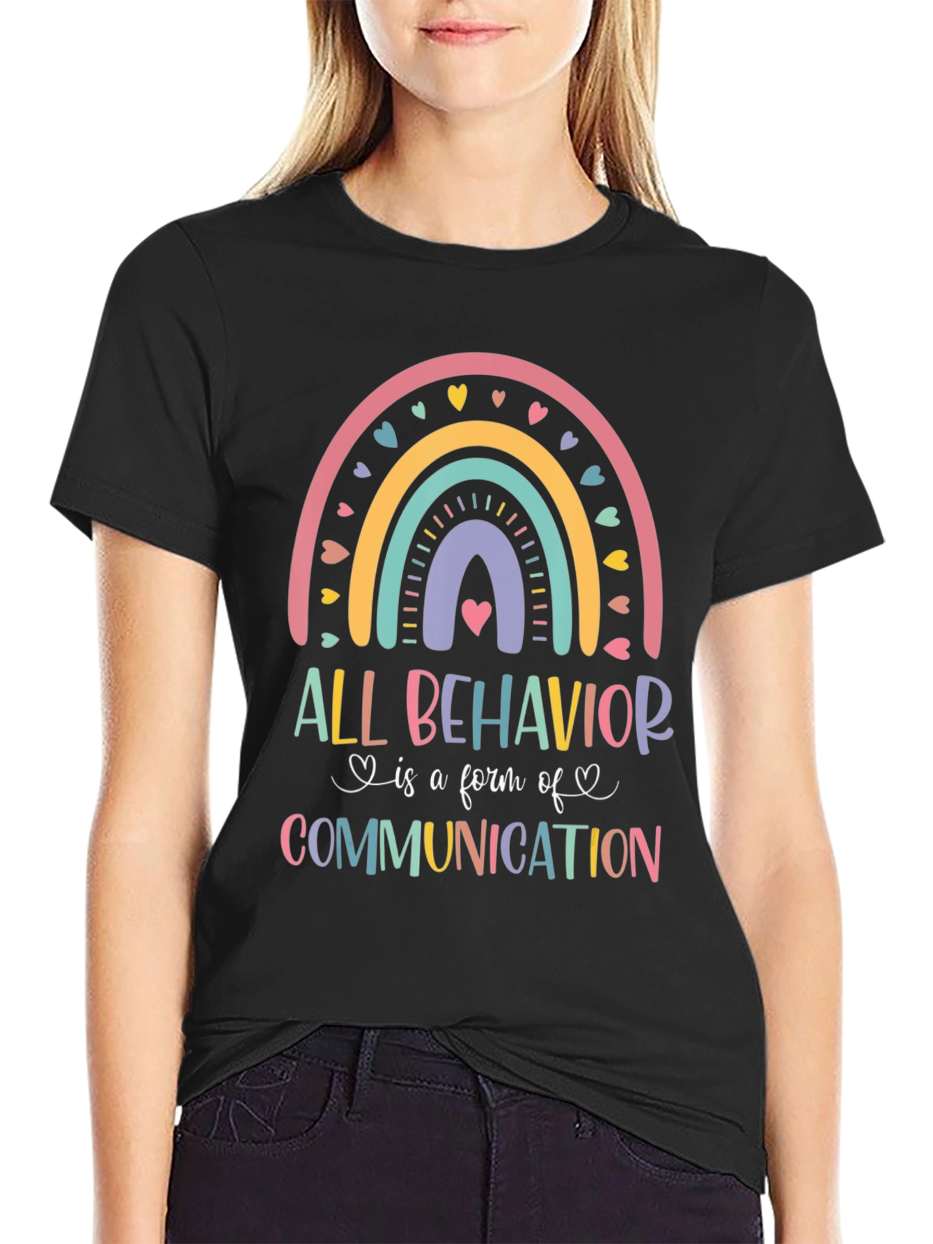 All Behavior is Communication Rainbow T-Shirt