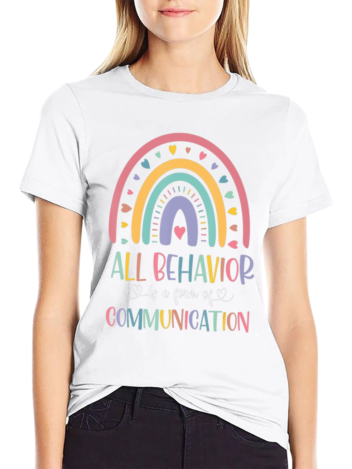 All Behavior is Communication Rainbow T-Shirt