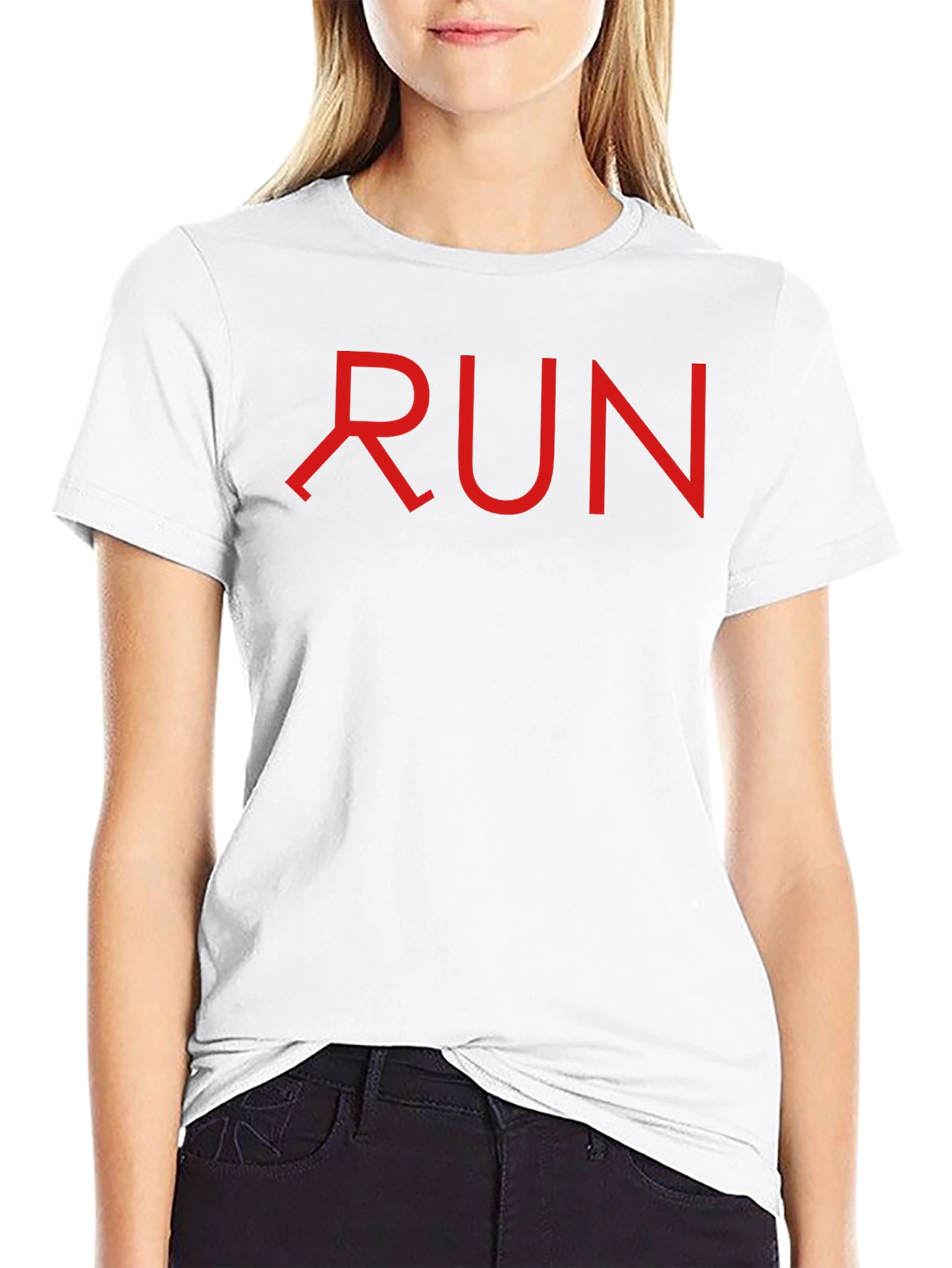 Mens Black RUN Graphic Tee - Athletic Style