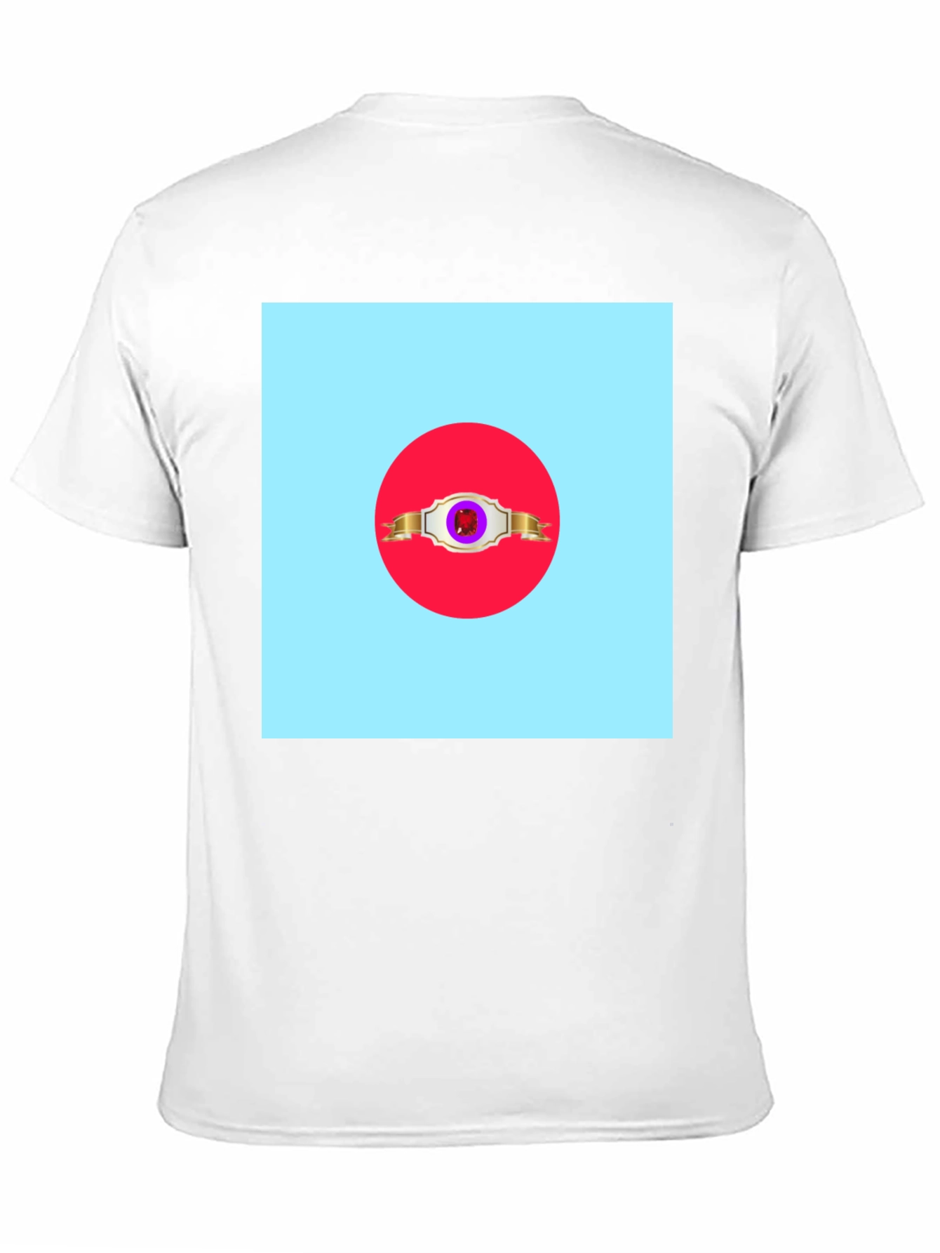 Graphic Tee: Red Circle Design on Black Shirt