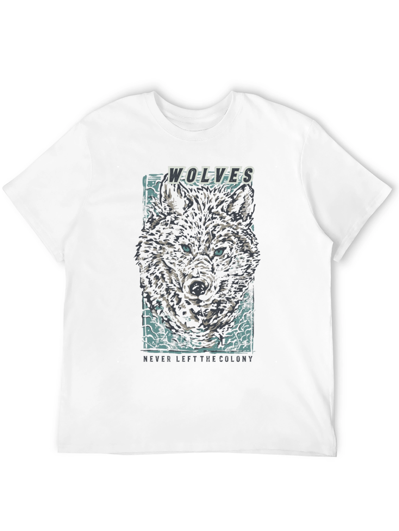 Wolves Graphic Print Mens Black T-Shirt