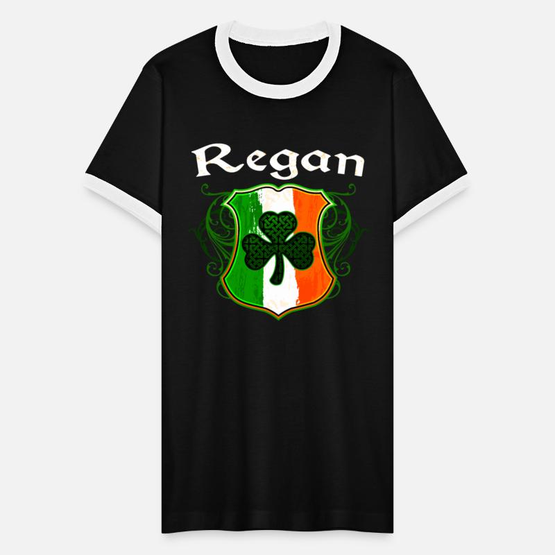Regan Irish Surname Ireland Flag Shield Shamrock