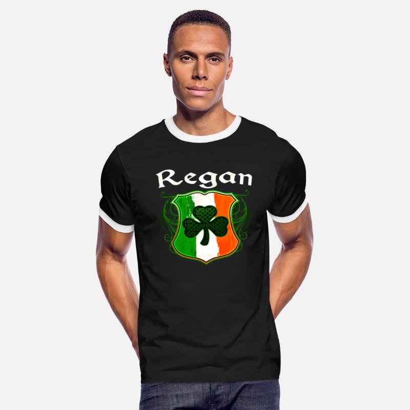 Regan Irish Surname Ireland Flag Shield Shamrock