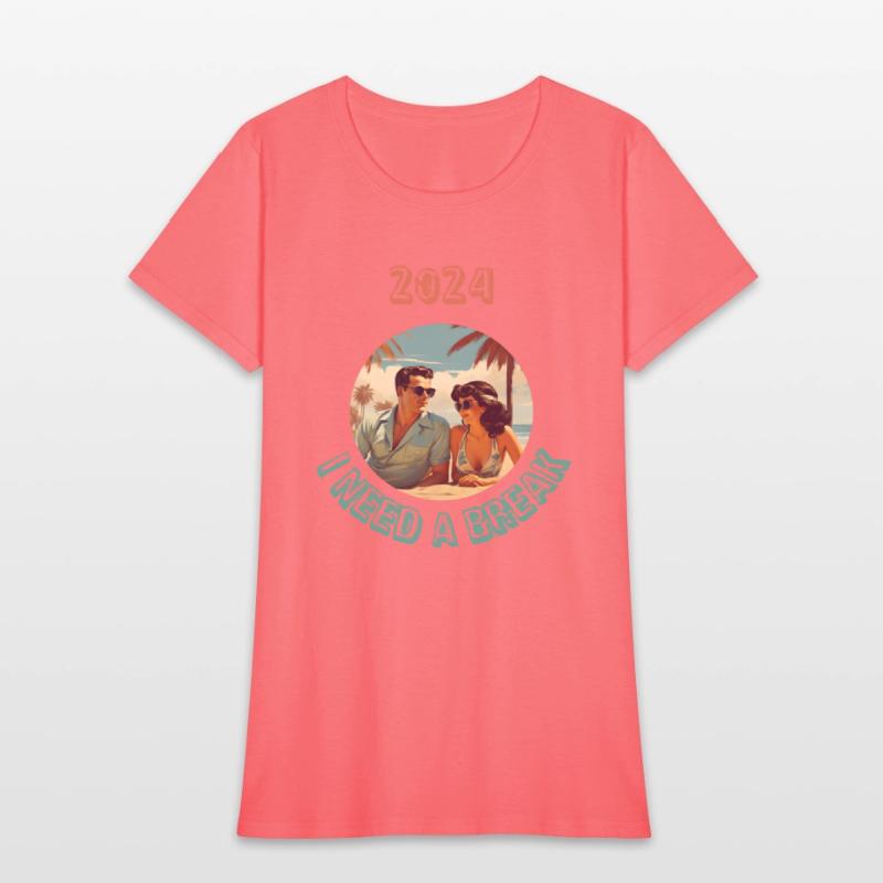 Retro - I need a break - couple on the beach