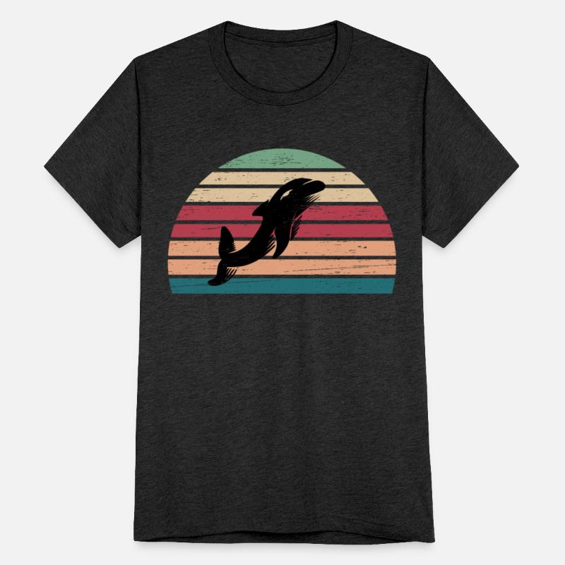 Retro Dolphin Marine Animal Sea Diver