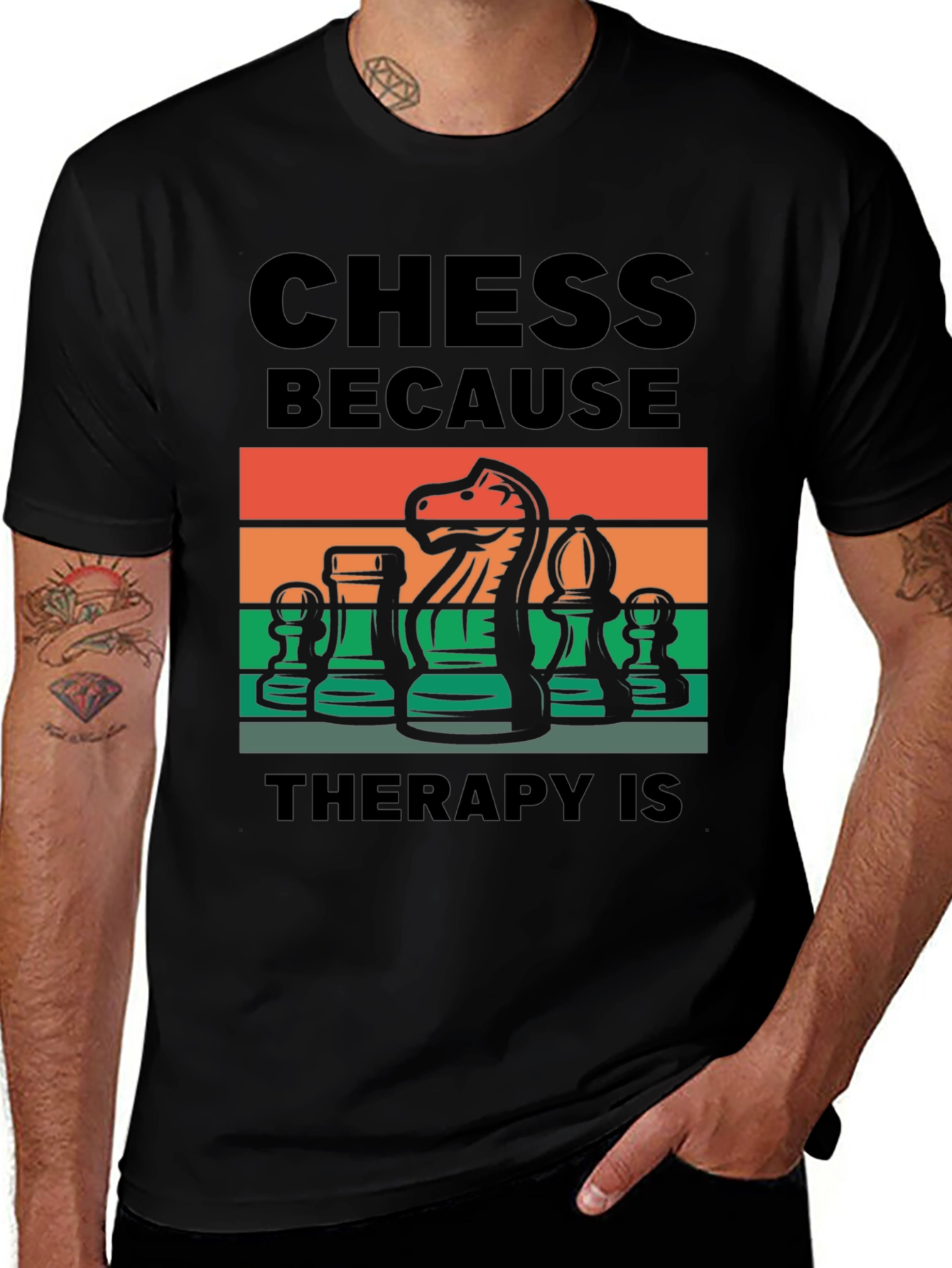 Chess Therapy Graphic Tee - Black
