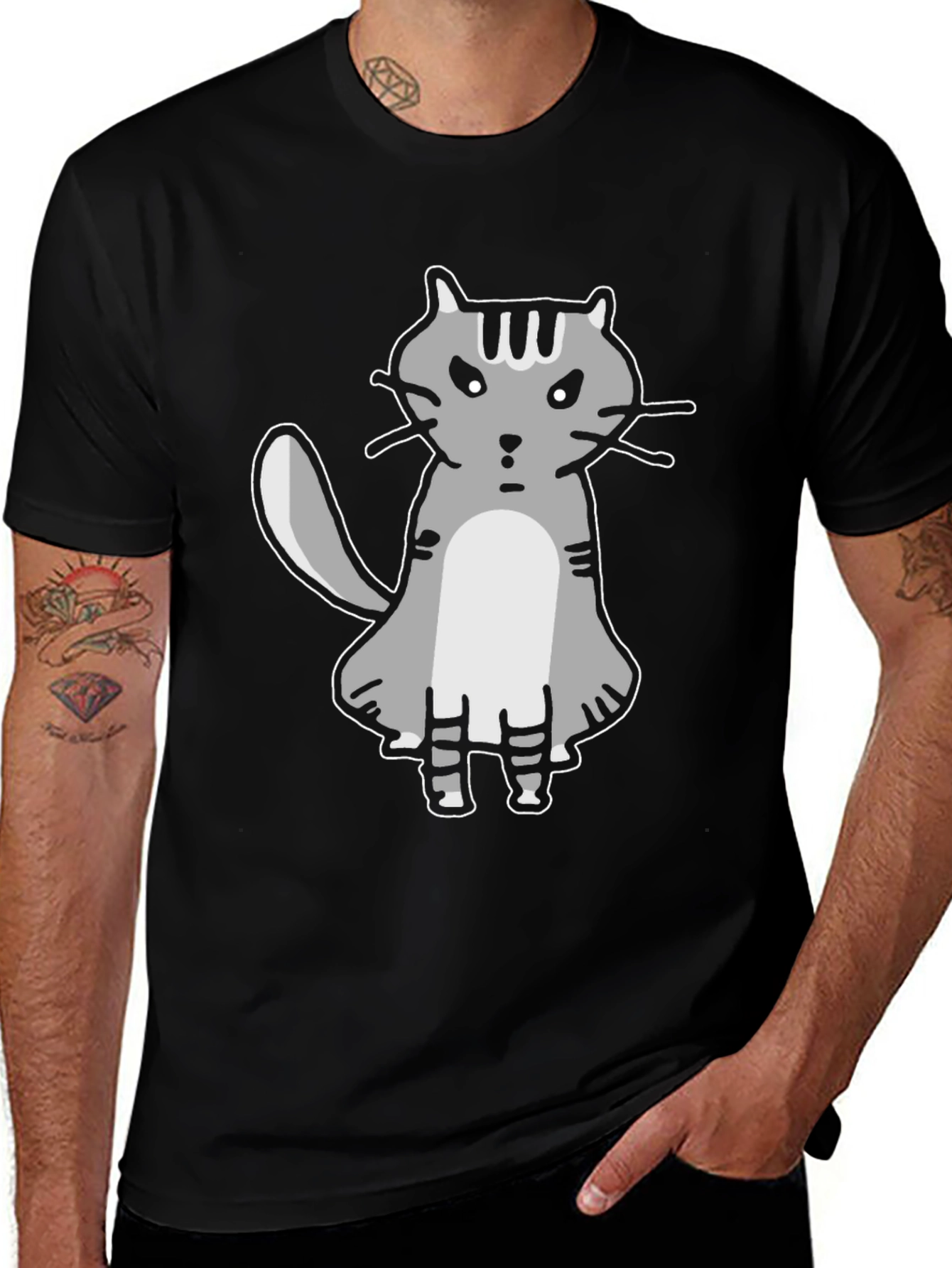 Grumpy Cat Graphic Tee - Unisex Black T-Shirt