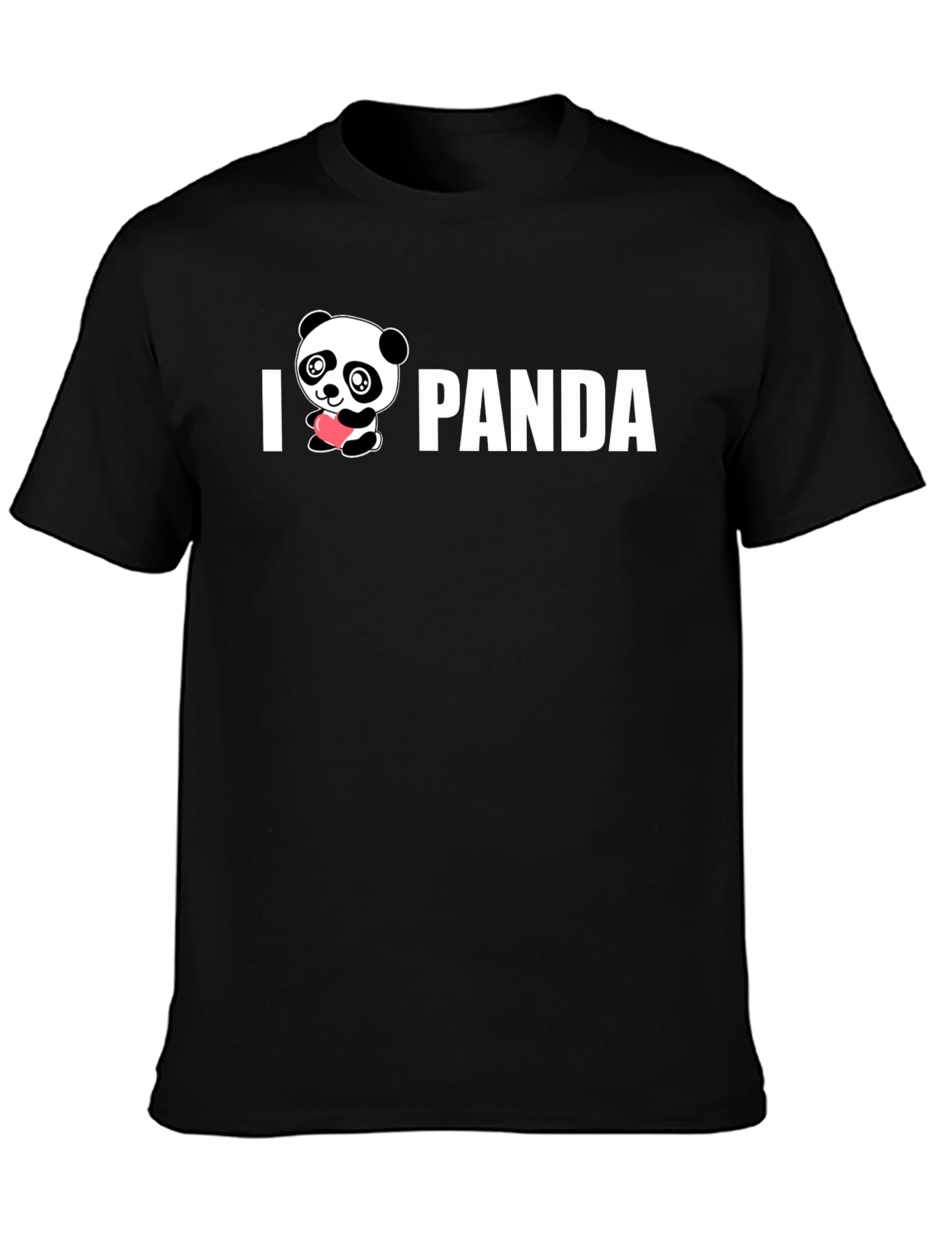 I Heart Panda Graphic Tee - Cute Black Shirt