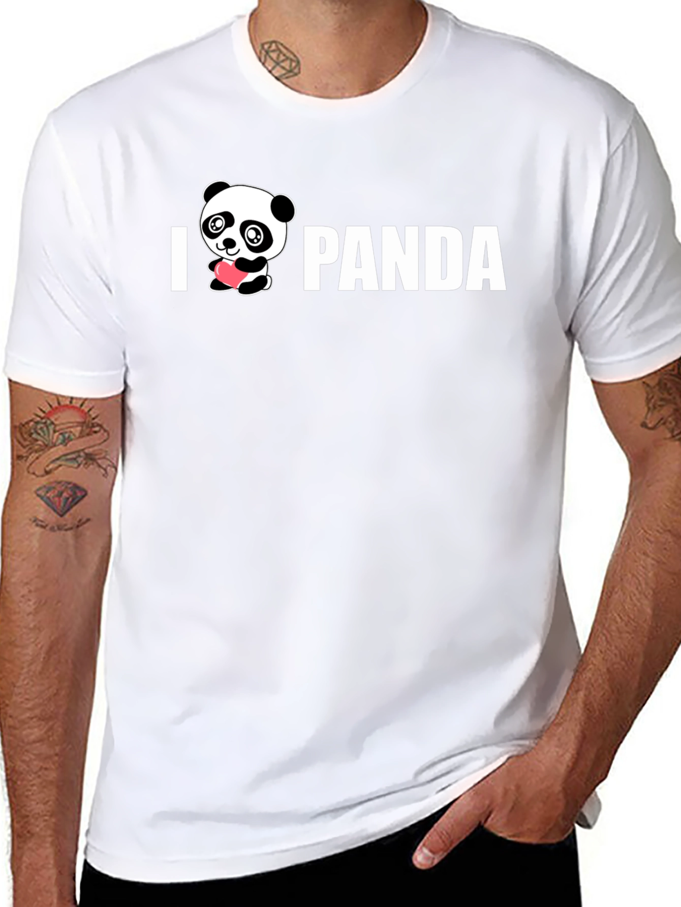 I Heart Panda Graphic Tee - Cute Black Shirt