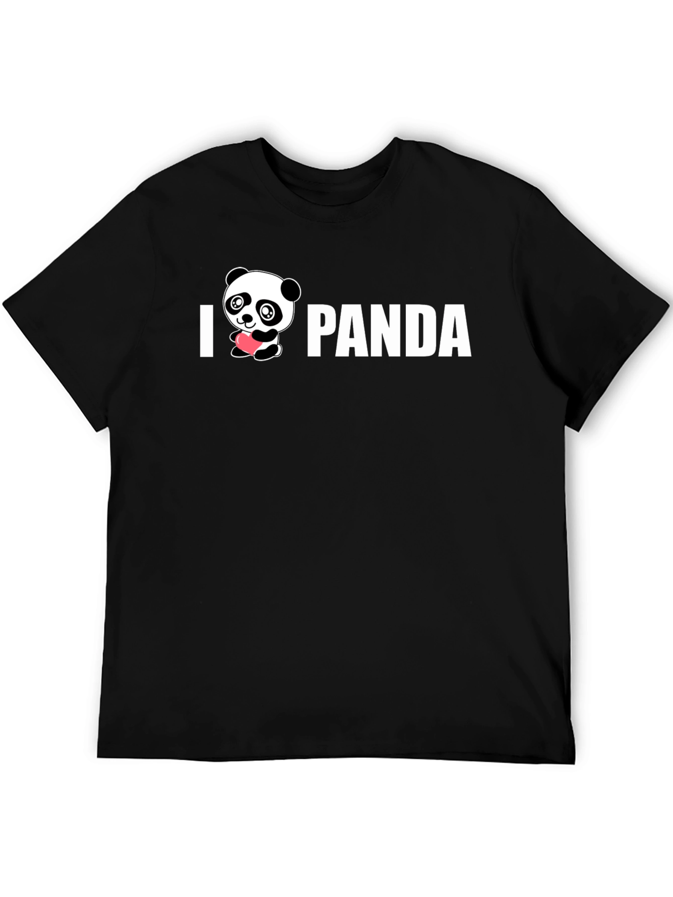 I Heart Panda Graphic Tee - Cute Black Shirt