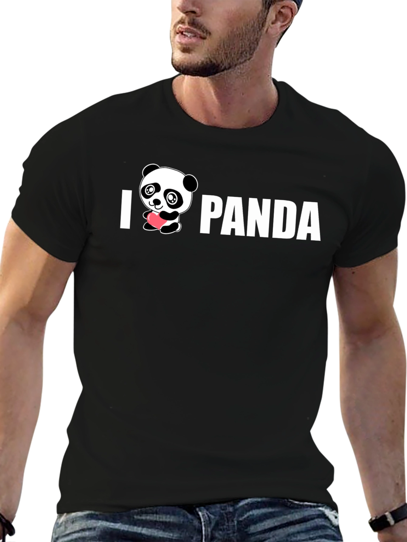 I Heart Panda Graphic Tee - Cute Black Shirt