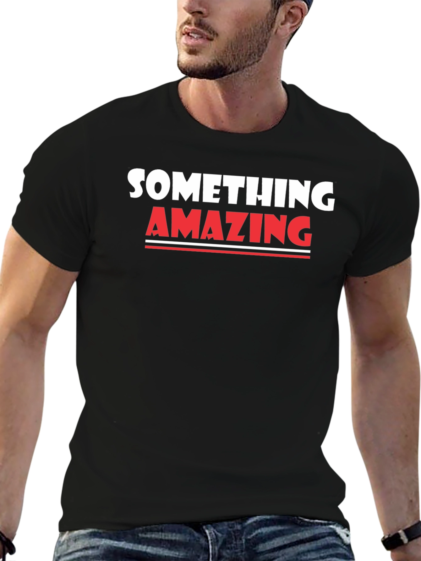 Something Amazing Graphic Tee - Black Cotton T-Shirt