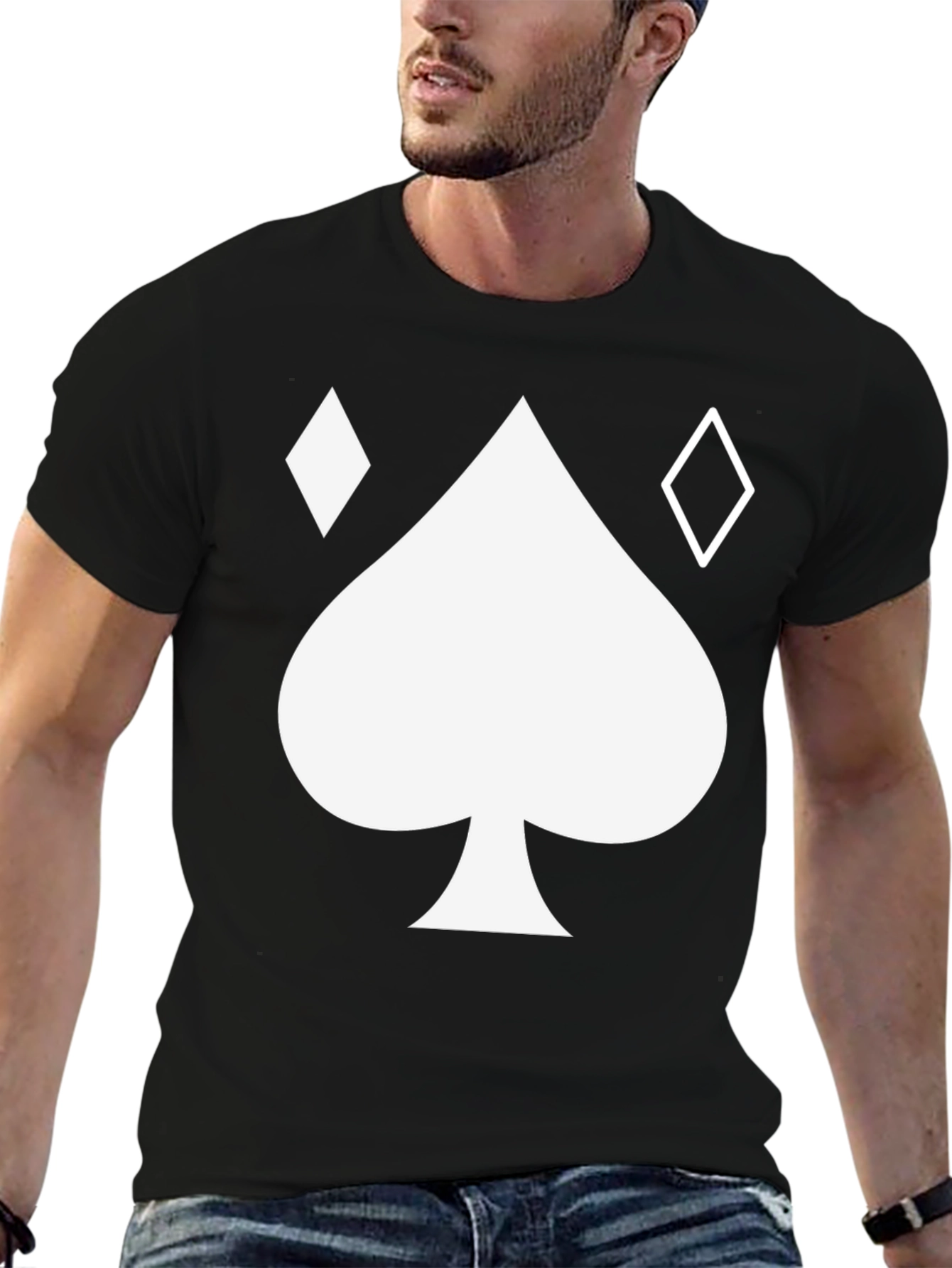 Spades & Diamonds Graphic T-Shirt - Black