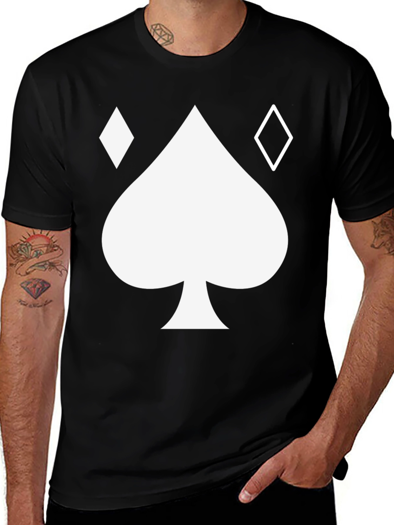 Spades & Diamonds Graphic T-Shirt - Black
