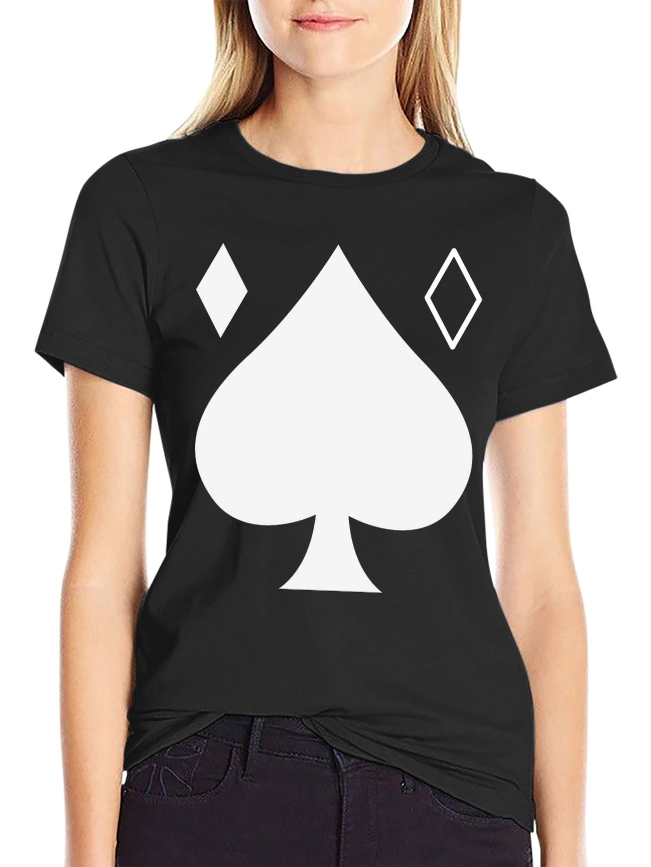 Spades & Diamonds Graphic T-Shirt - Black
