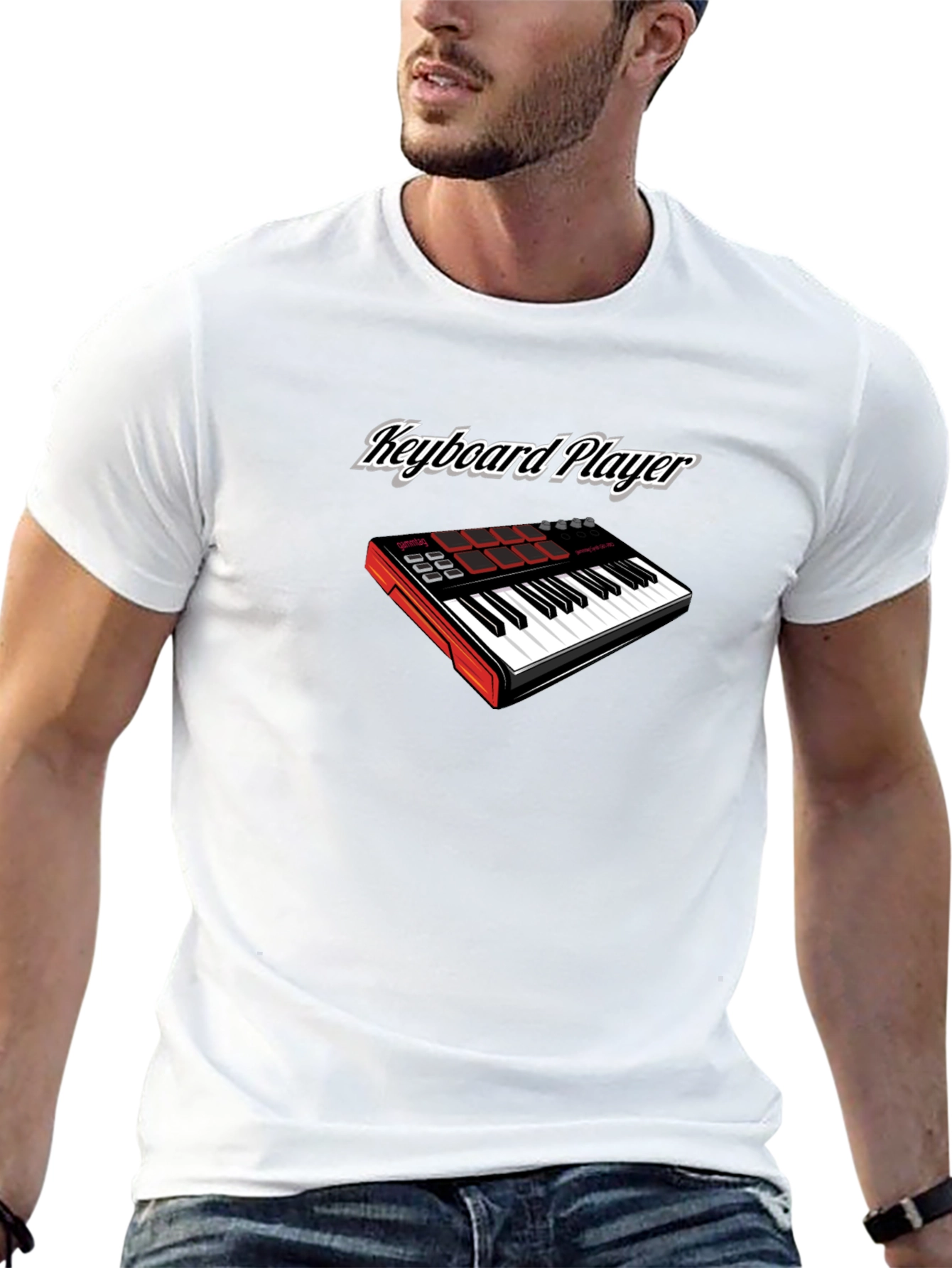 Keyboard Player Graphic Tee - Black