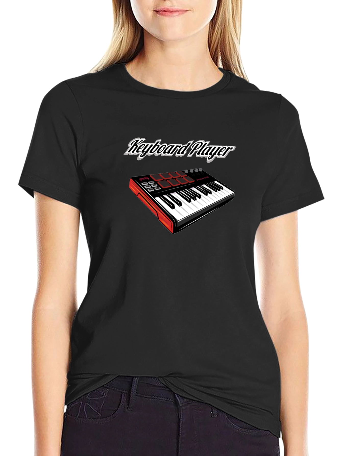 Keyboard Player Graphic Tee - Black