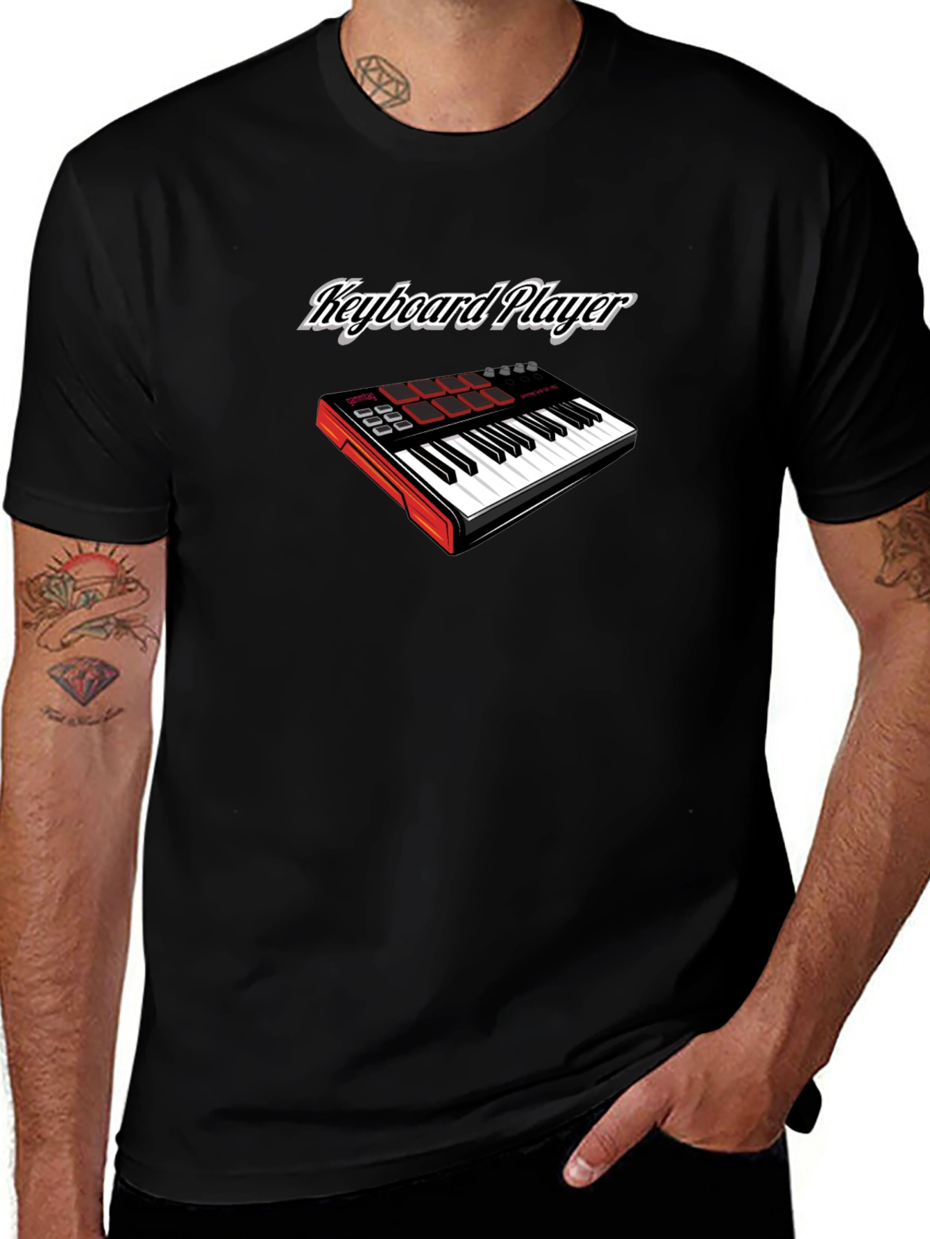 Keyboard Player Graphic Tee - Black
