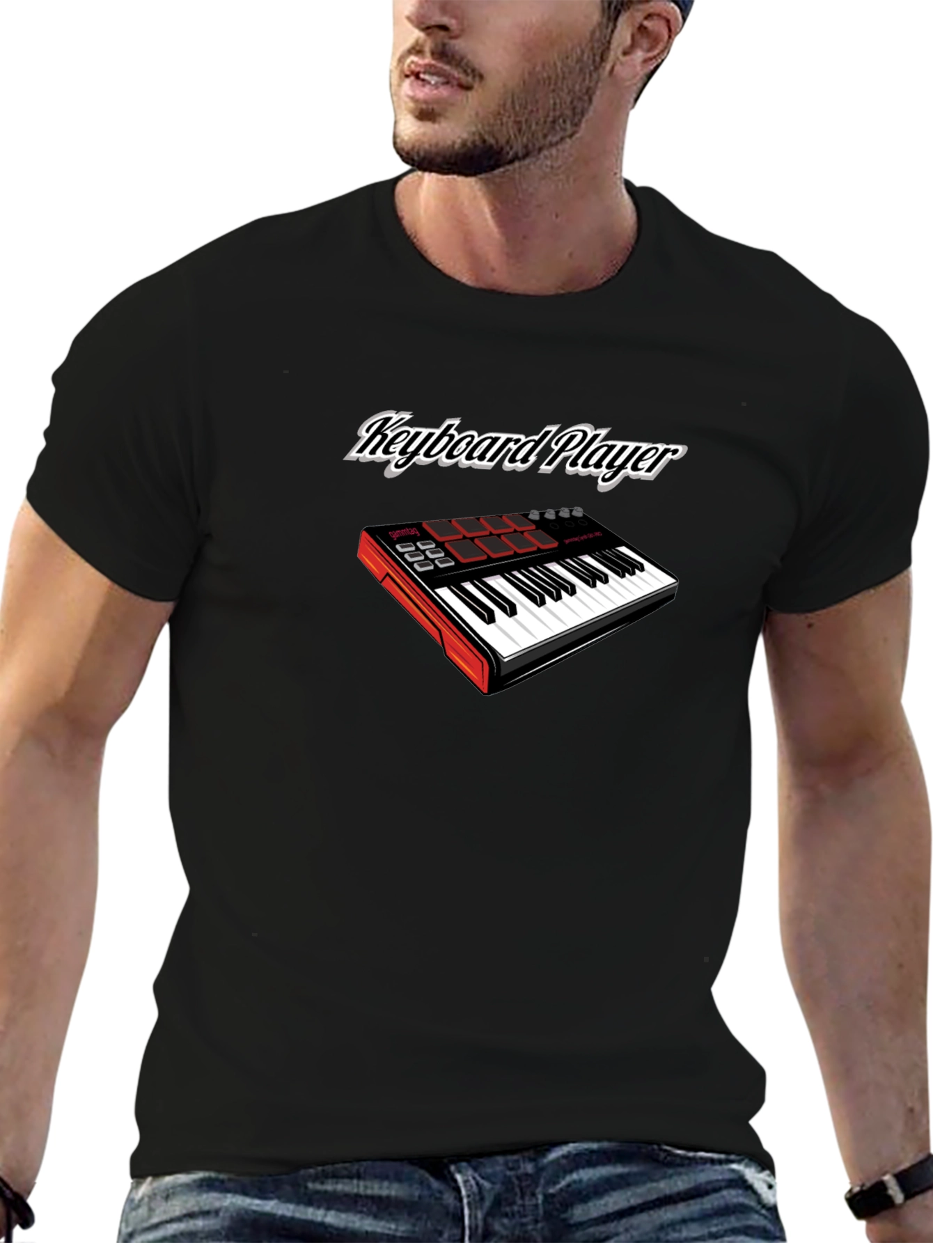 Keyboard Player Graphic Tee - Black